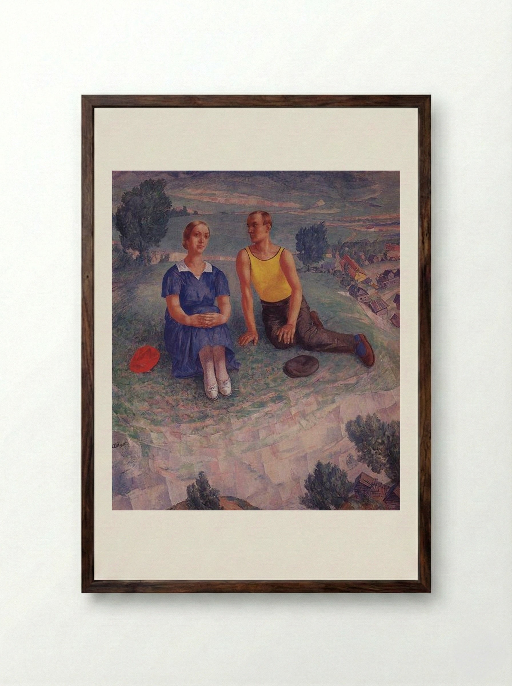 Spring - Kuzma Petrov-Vodkin - Framed Print Dark Wood