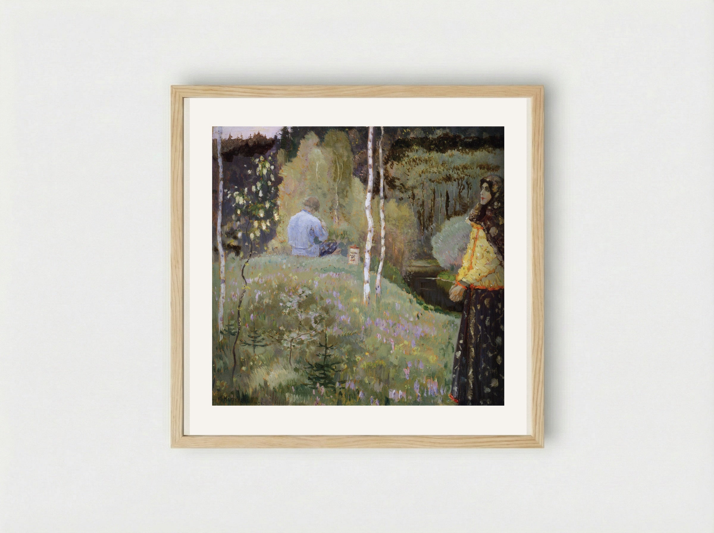 Spring - Mikhail Nesterov - Framed Print Wood