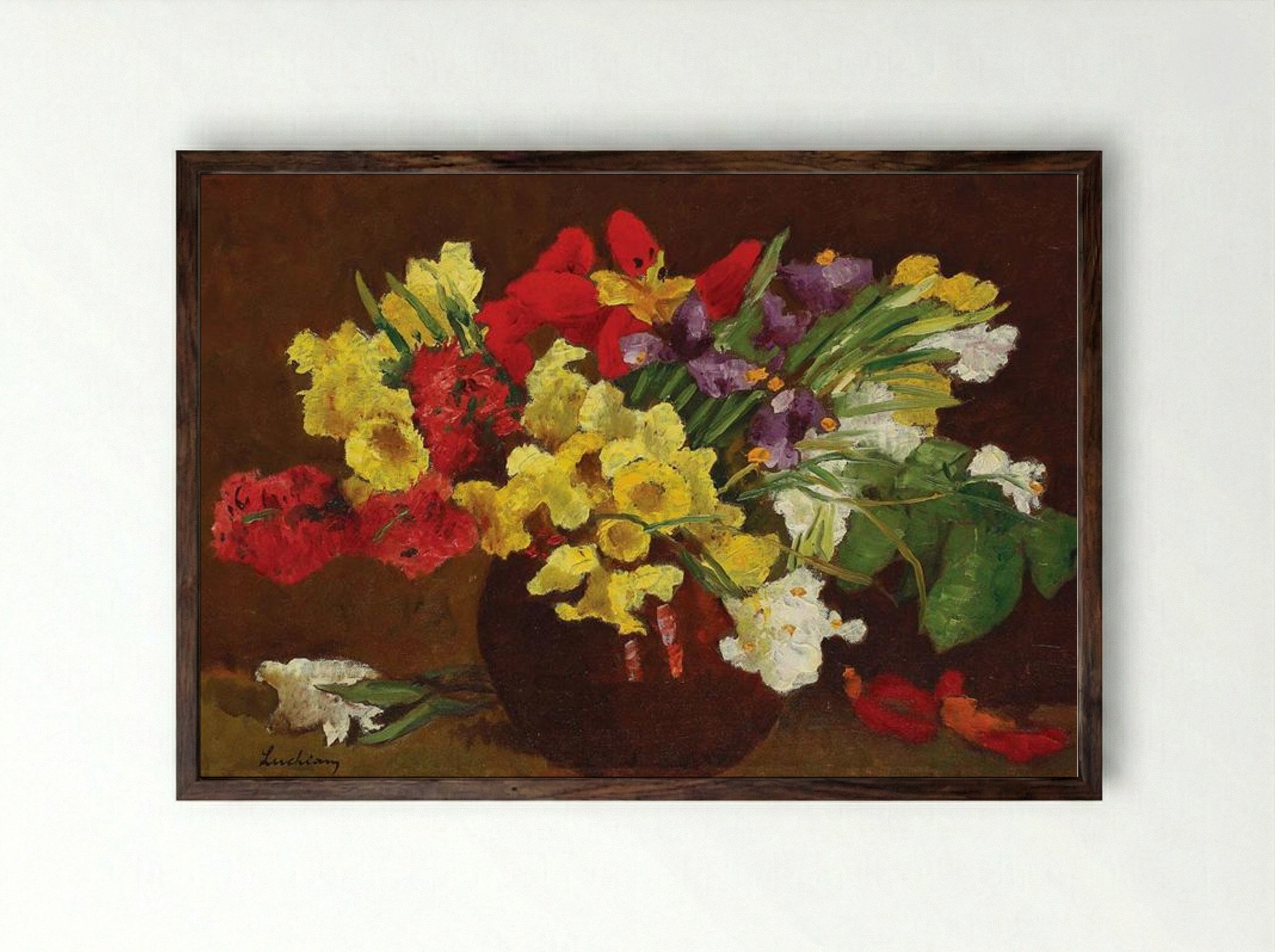 Springtime Flowers - Stefan Luchian - Framed Print Dark Wood