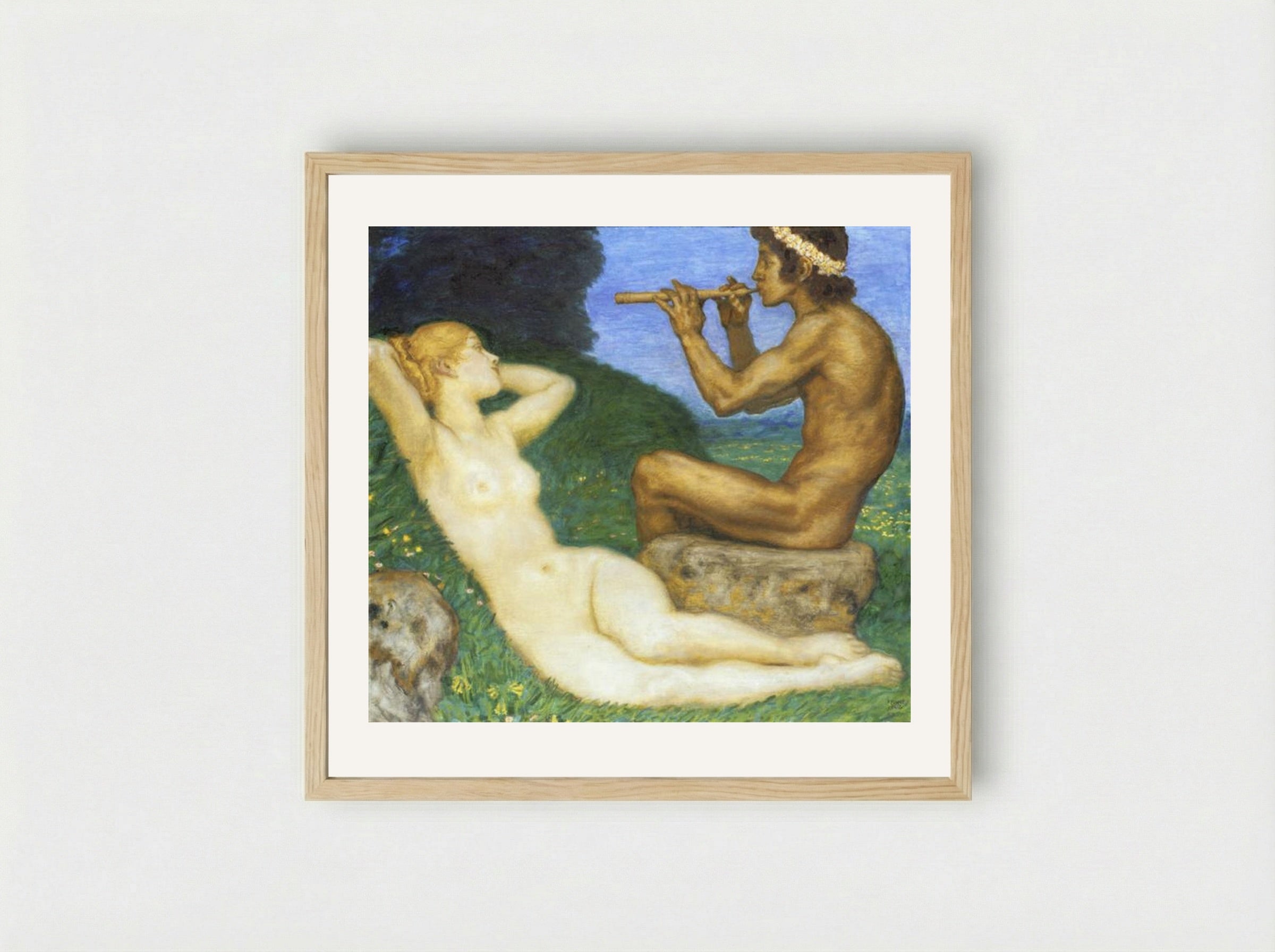 Springtime of Love - Franz von Stuck - Framed Print Wood