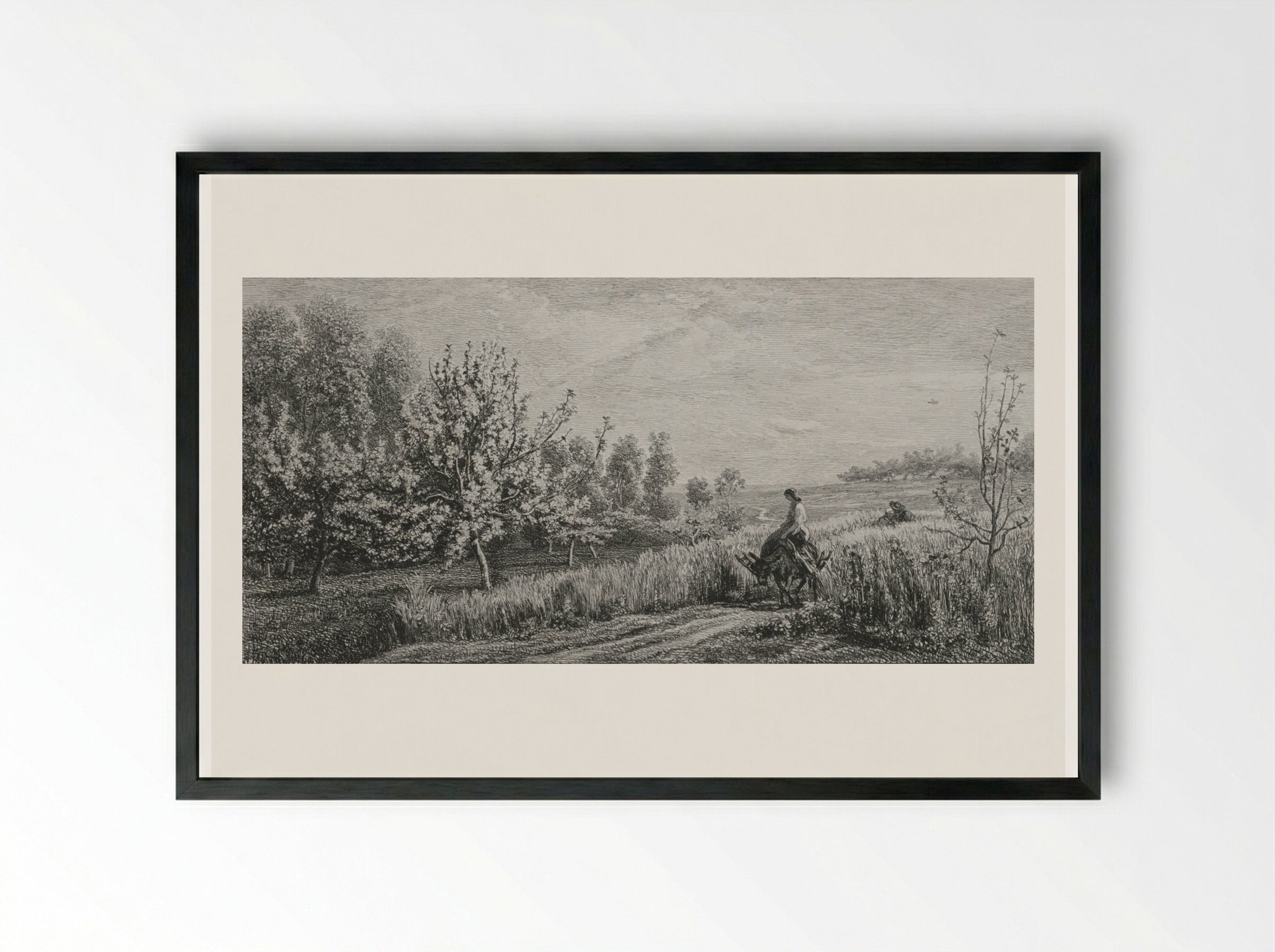 Springtime - Charles-François Daubigny - Framed Print Black