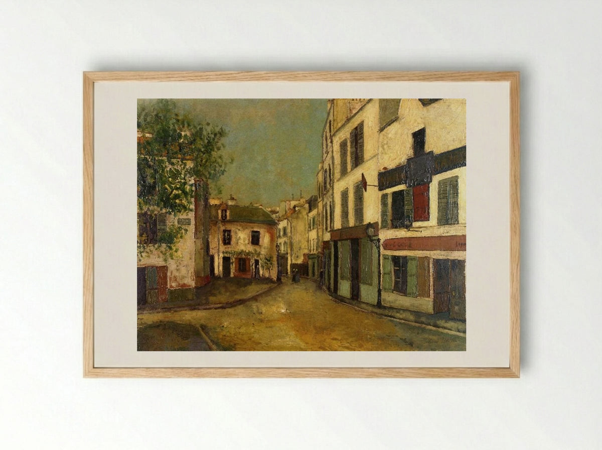 Square Tertre on Montmartre - Maurice Utrillo - Framed Print Wood