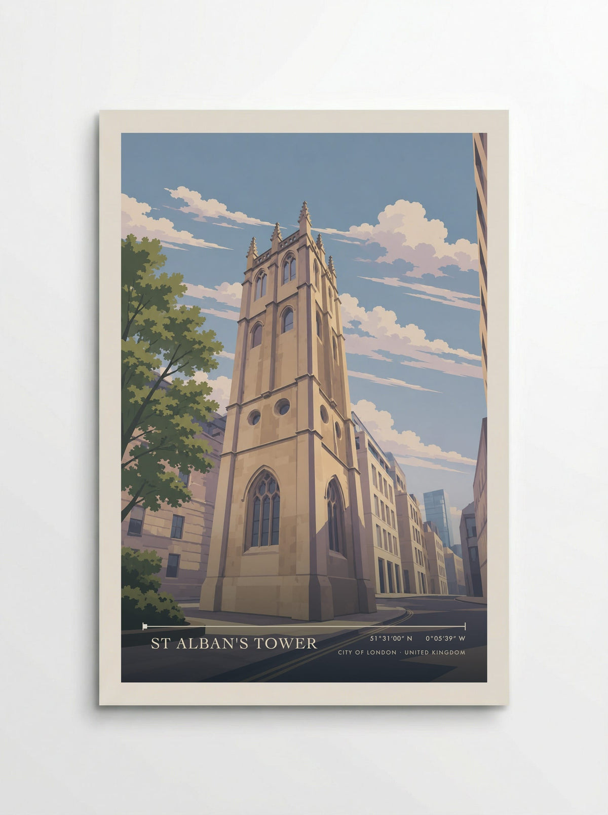 St Alban's Tower, City of London | Travel Poster - Poster