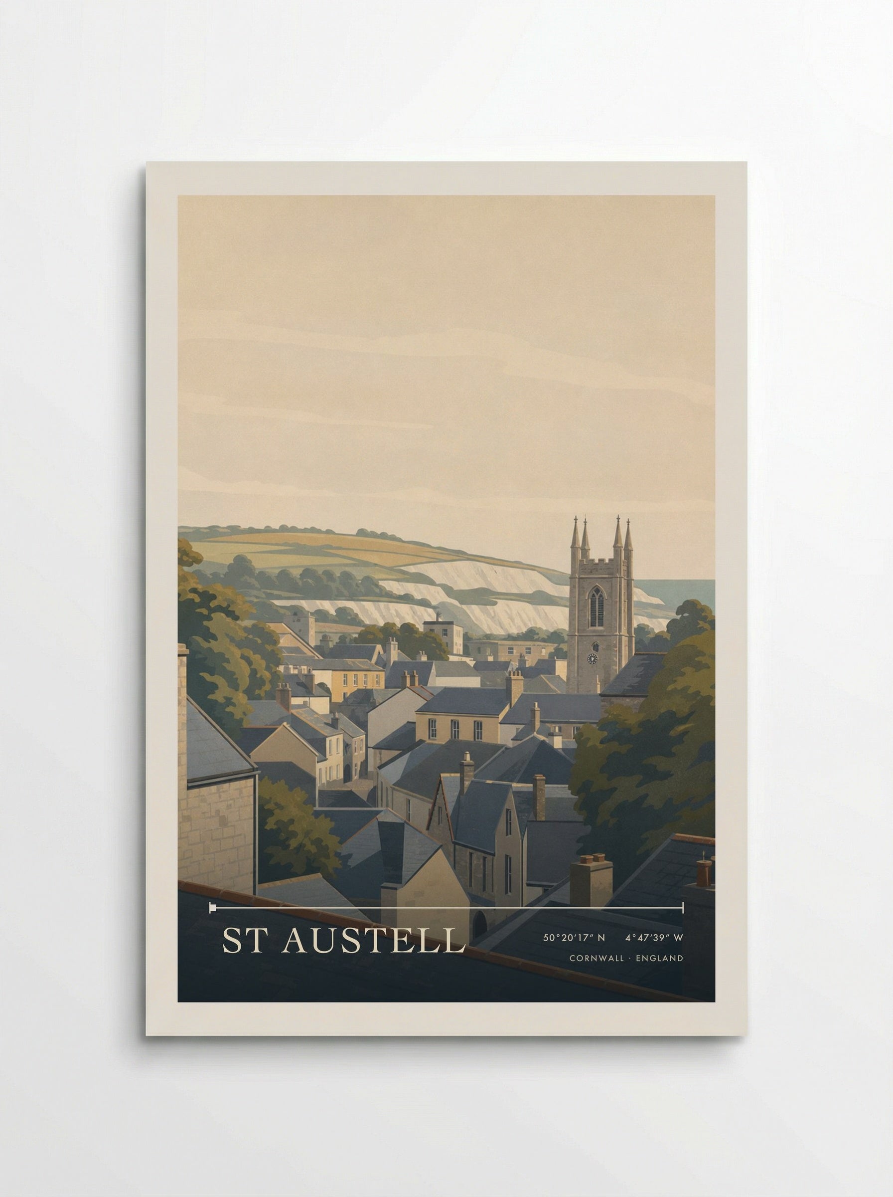 St Austell Cornwall England Travel Poster - Poster