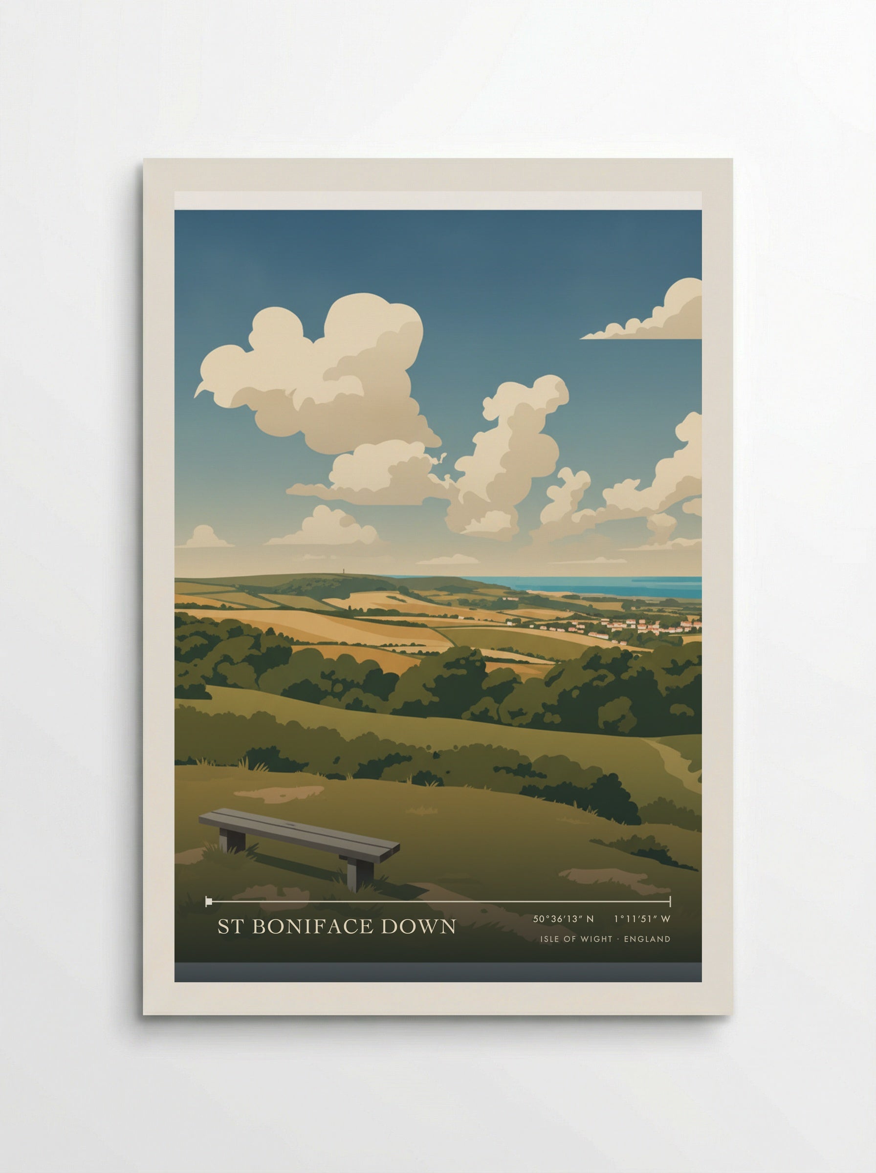 St Boniface Down Isle of Wight England Travel Poster - Poster