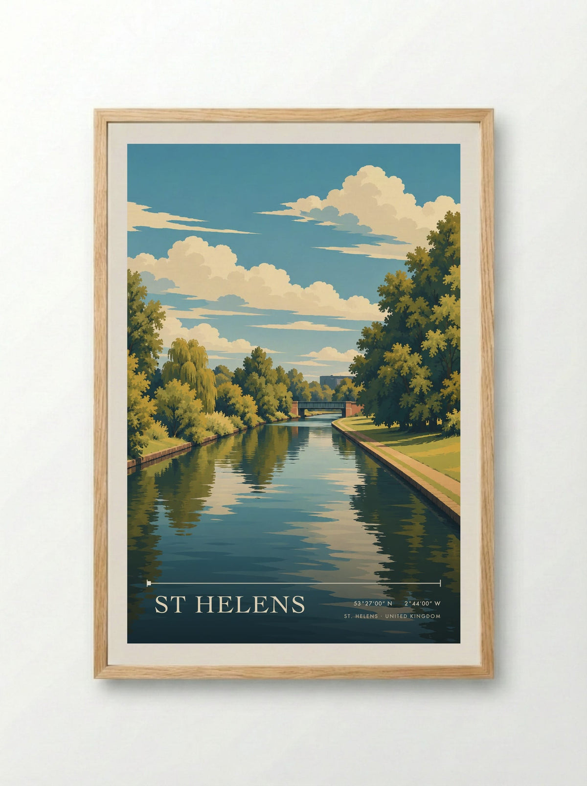 St Helens, St. Helens | Travel Poster - Framed Print Wood