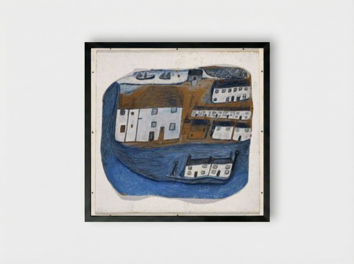 St Ives - Alfred Wallis - Framed Print Black