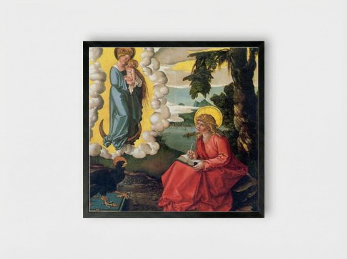 St John at Patmos - Hans Baldung - Framed Print Black