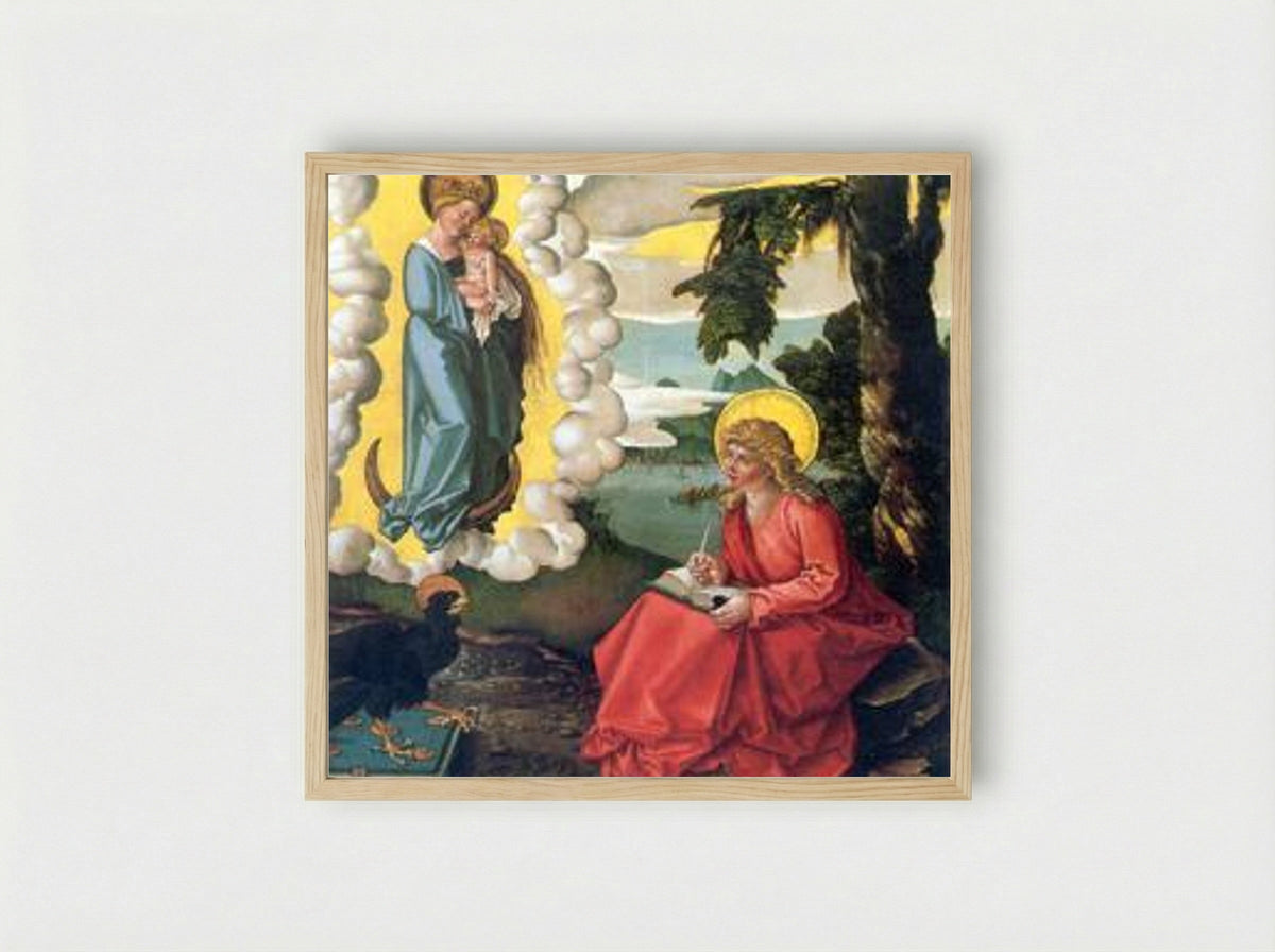 St John at Patmos - Hans Baldung - Framed Print Wood