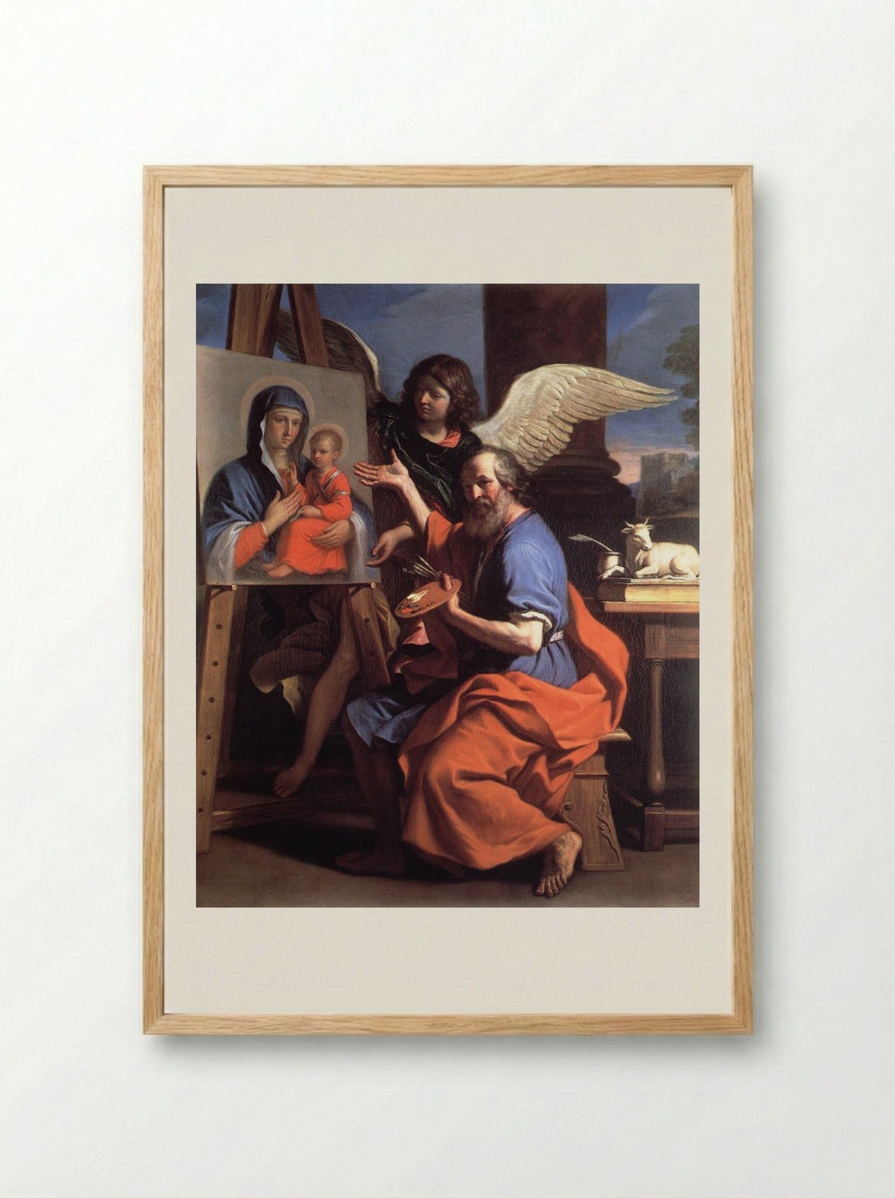 St Luke Displaying a Painting of the Virgin - Guercino - Framed Print Wood