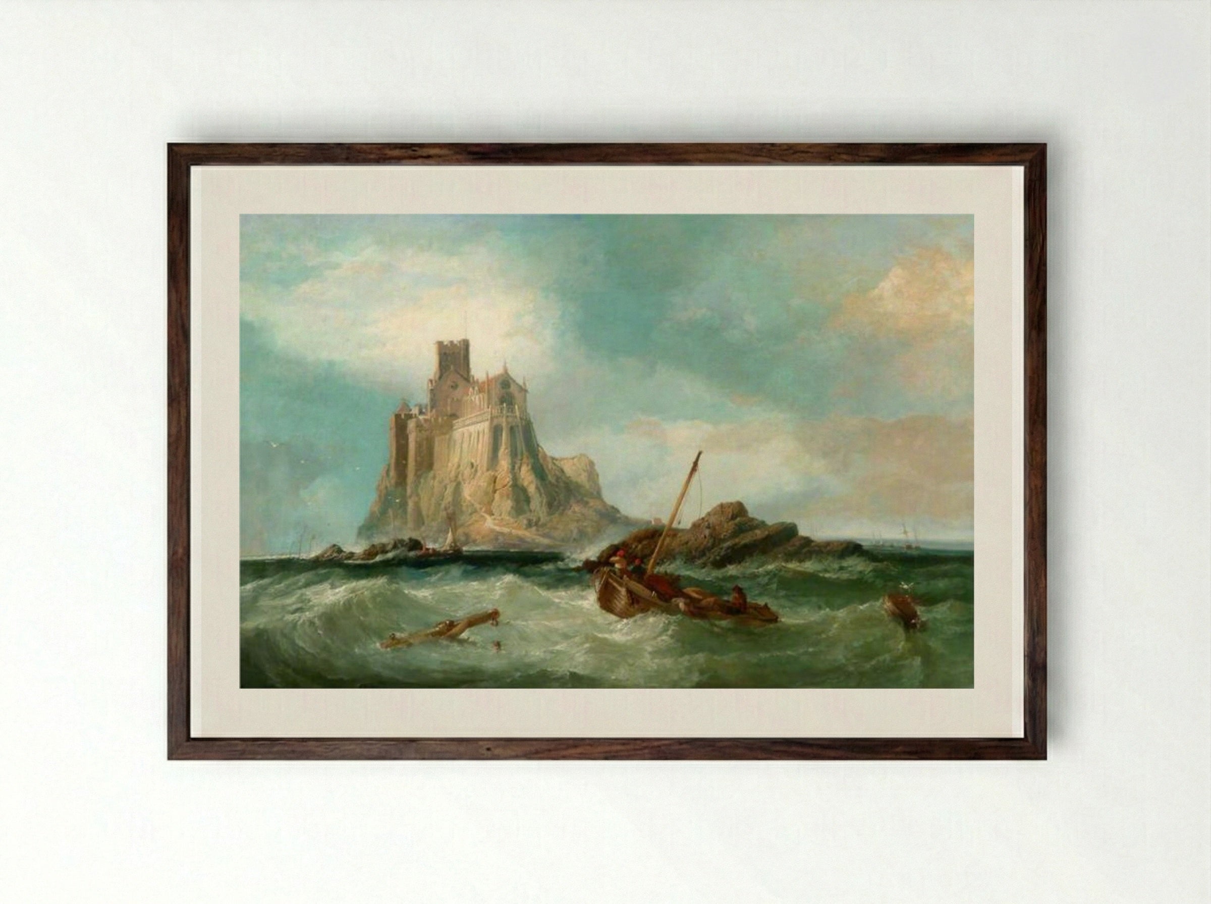 St Michael's Mount - James Webb - Framed Print Dark Wood
