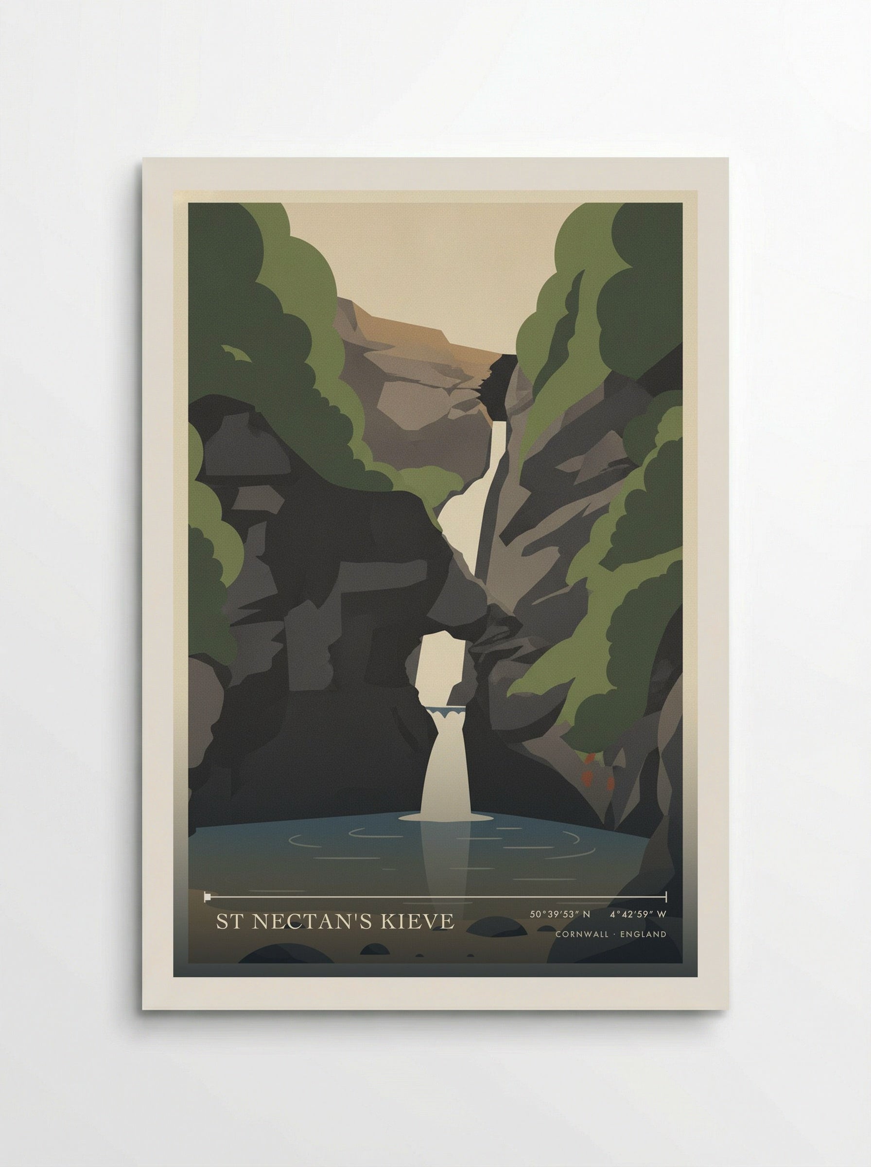 St Nectan's Kieve Cornwall England Travel Poster - Poster