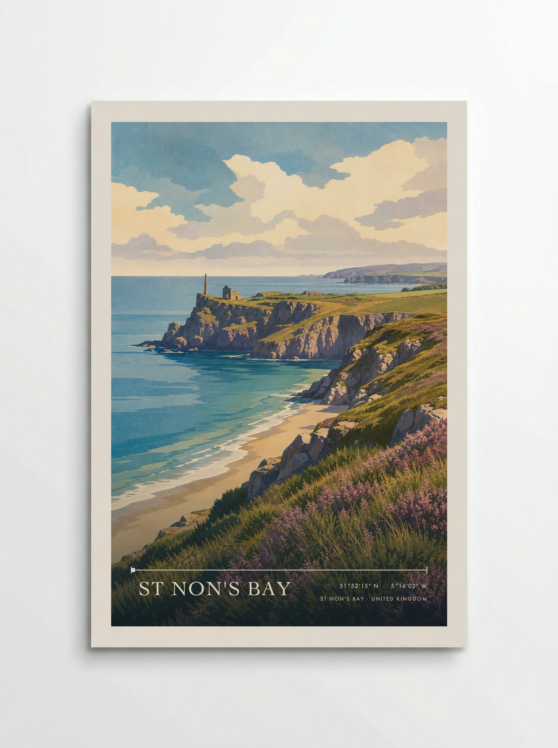 St Non's Bay United Kingdom Travel Poster - Poster