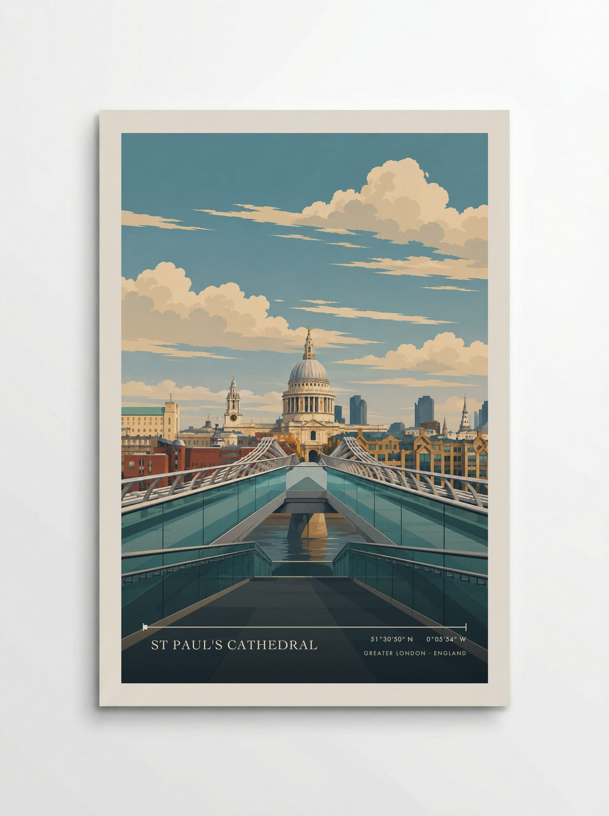 St Paul's Cathedral, Greater London travel poster print