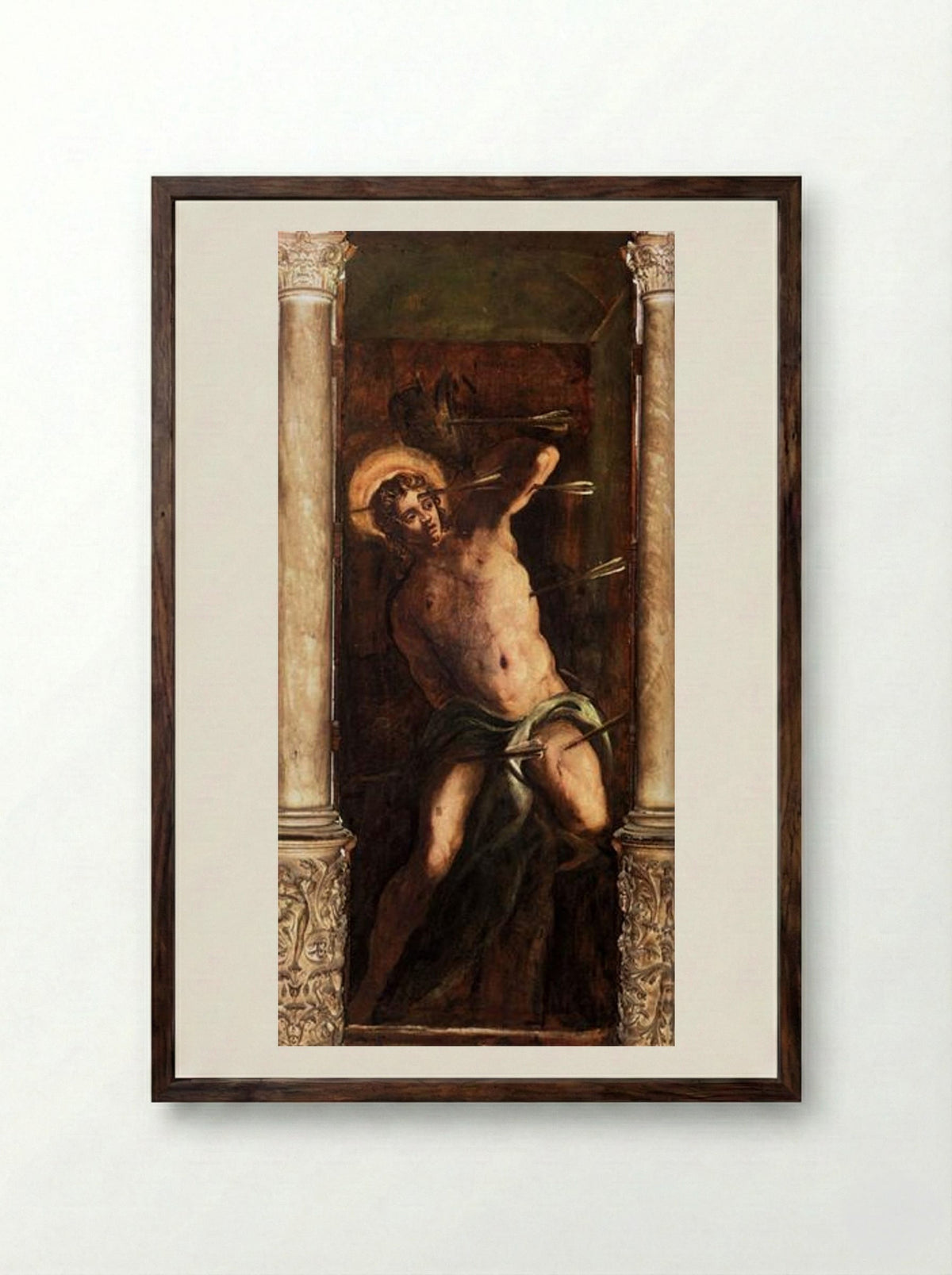 St Sebastian - Tintoretto - Framed Print Dark Wood