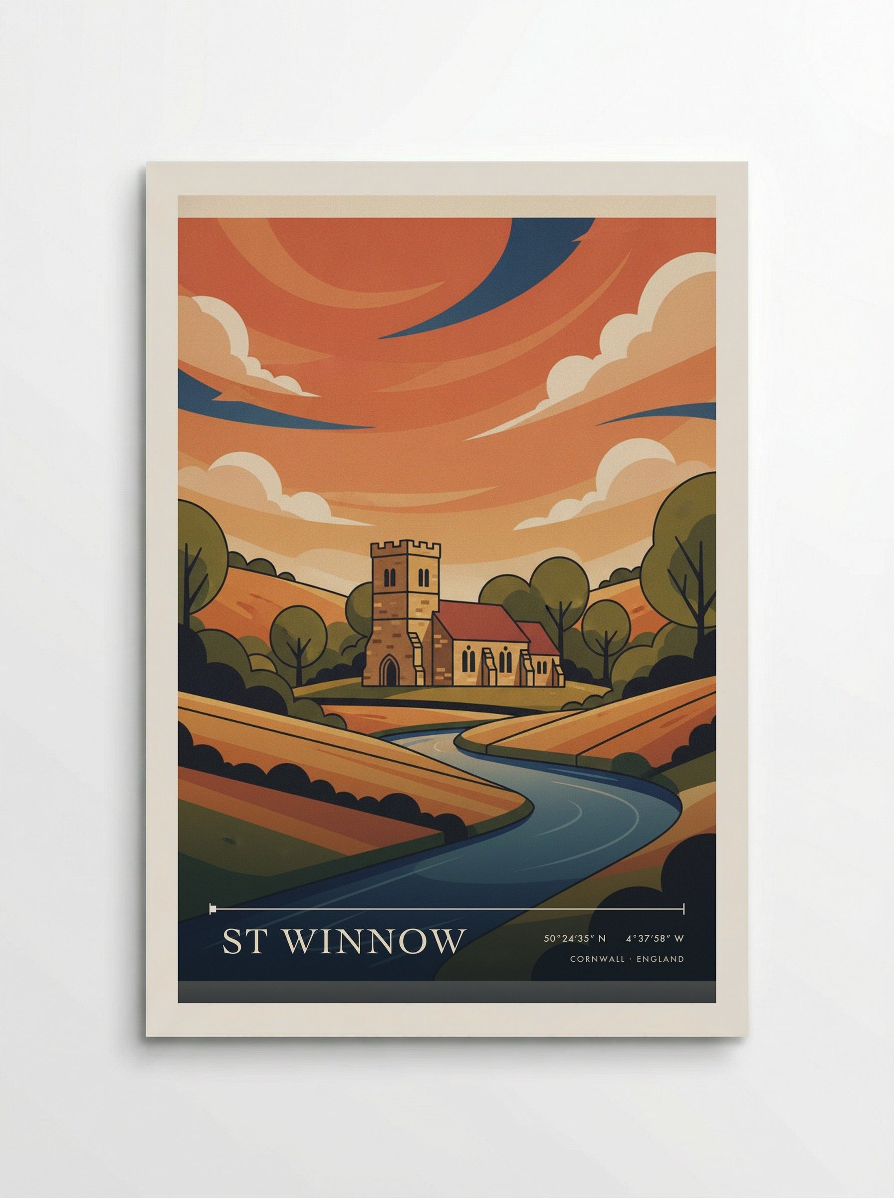 St Winnow Cornwall England Travel Poster - Poster