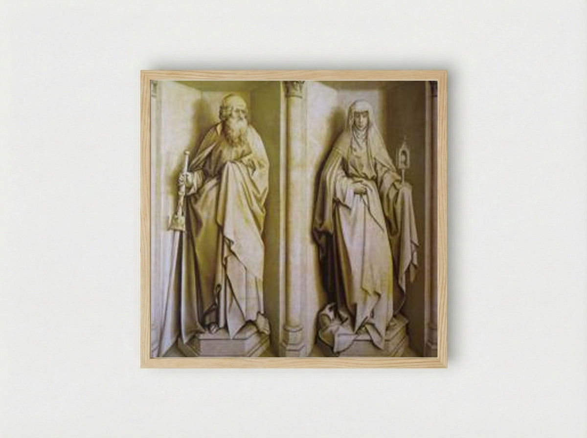 St. James the Great and St. Clare - Rogier van der Weyden - Framed Print Wood