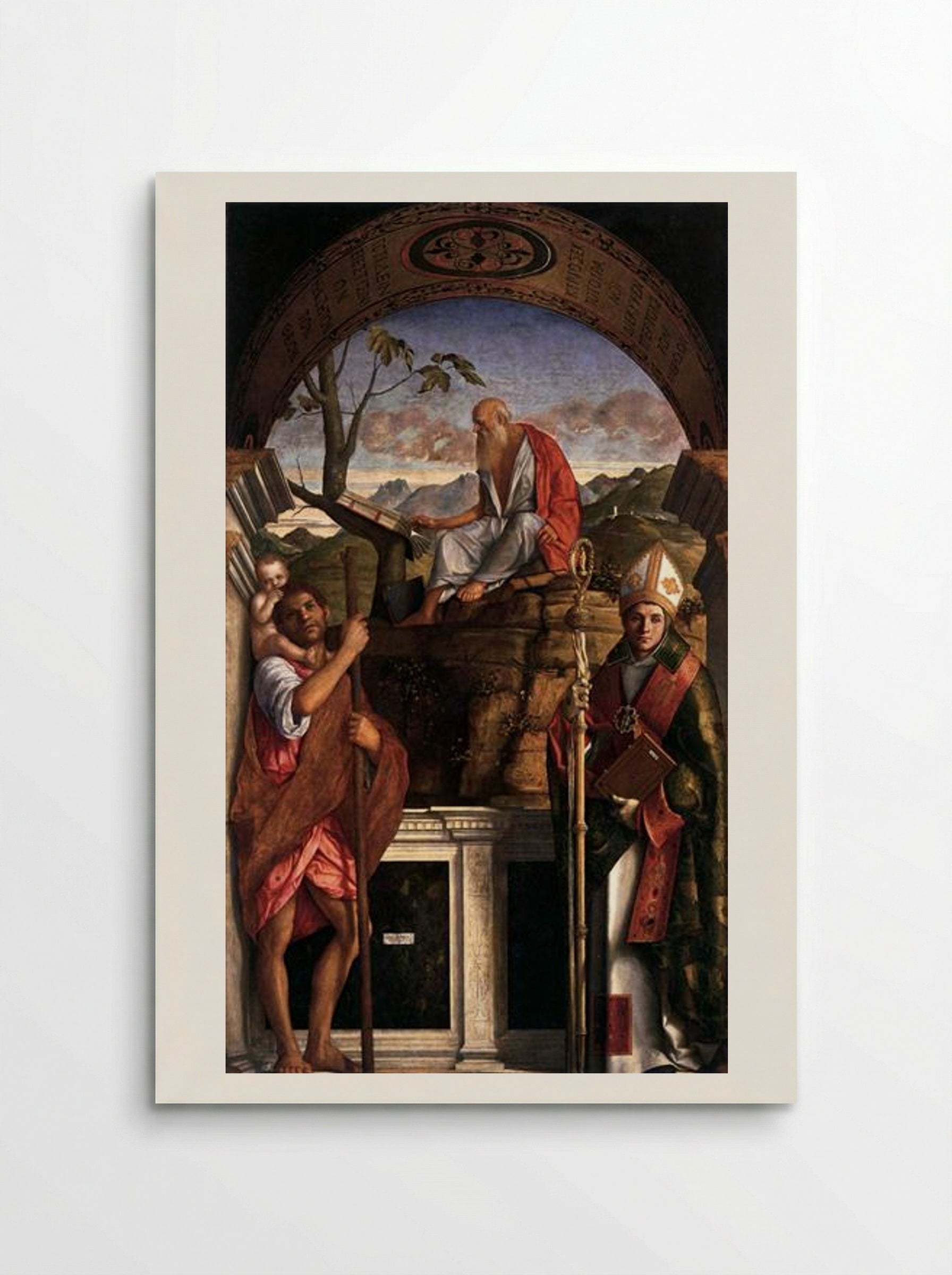 St. Jerome, St. Christopher and St. Augustine - Giovanni Bellini - Poster