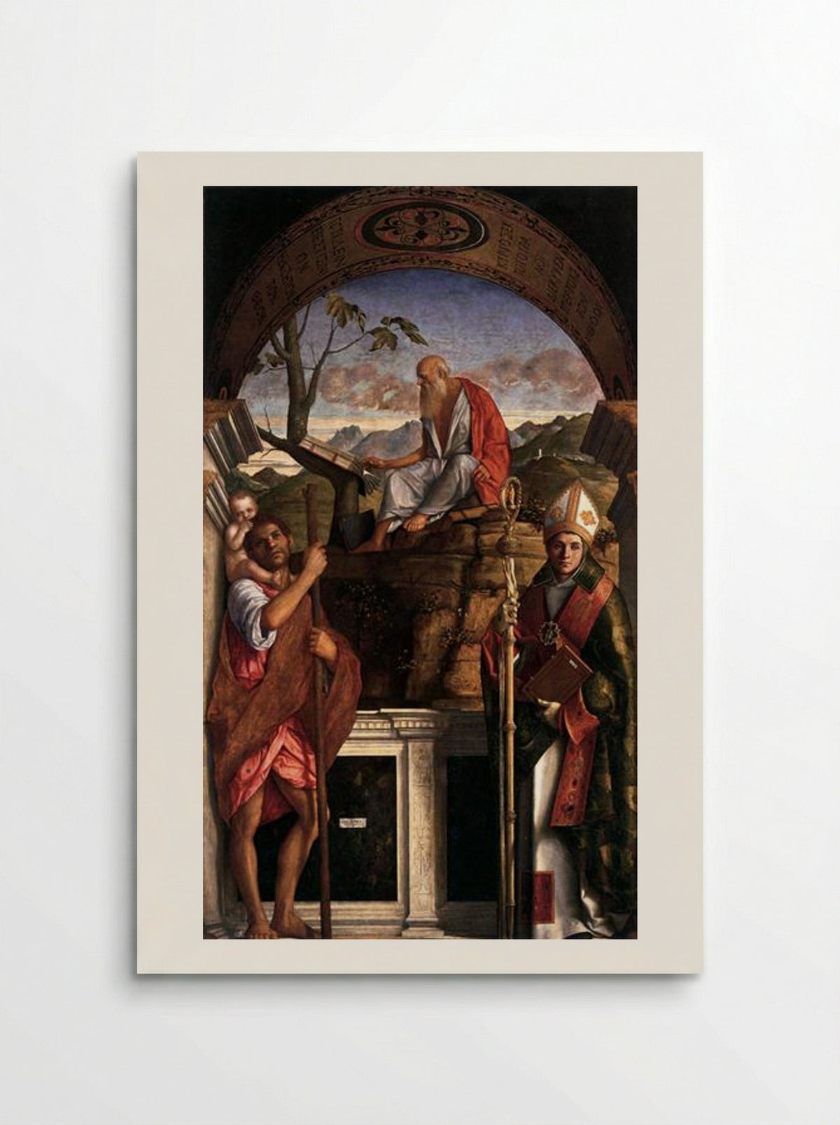 St. Jerome, St. Christopher and St. Augustine - Giovanni Bellini - Poster