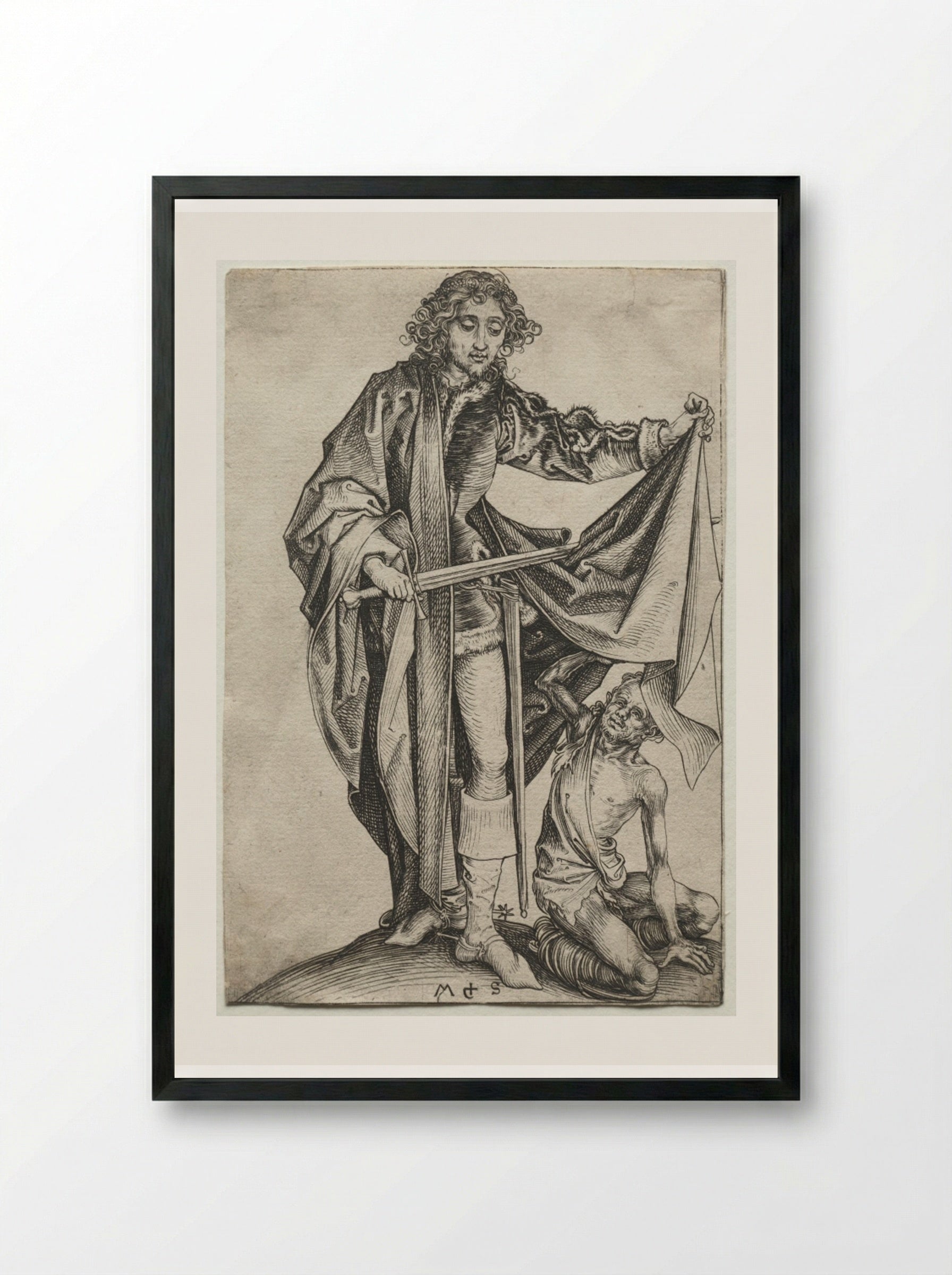 St. Martin - Martin Schongauer - Framed Print Black