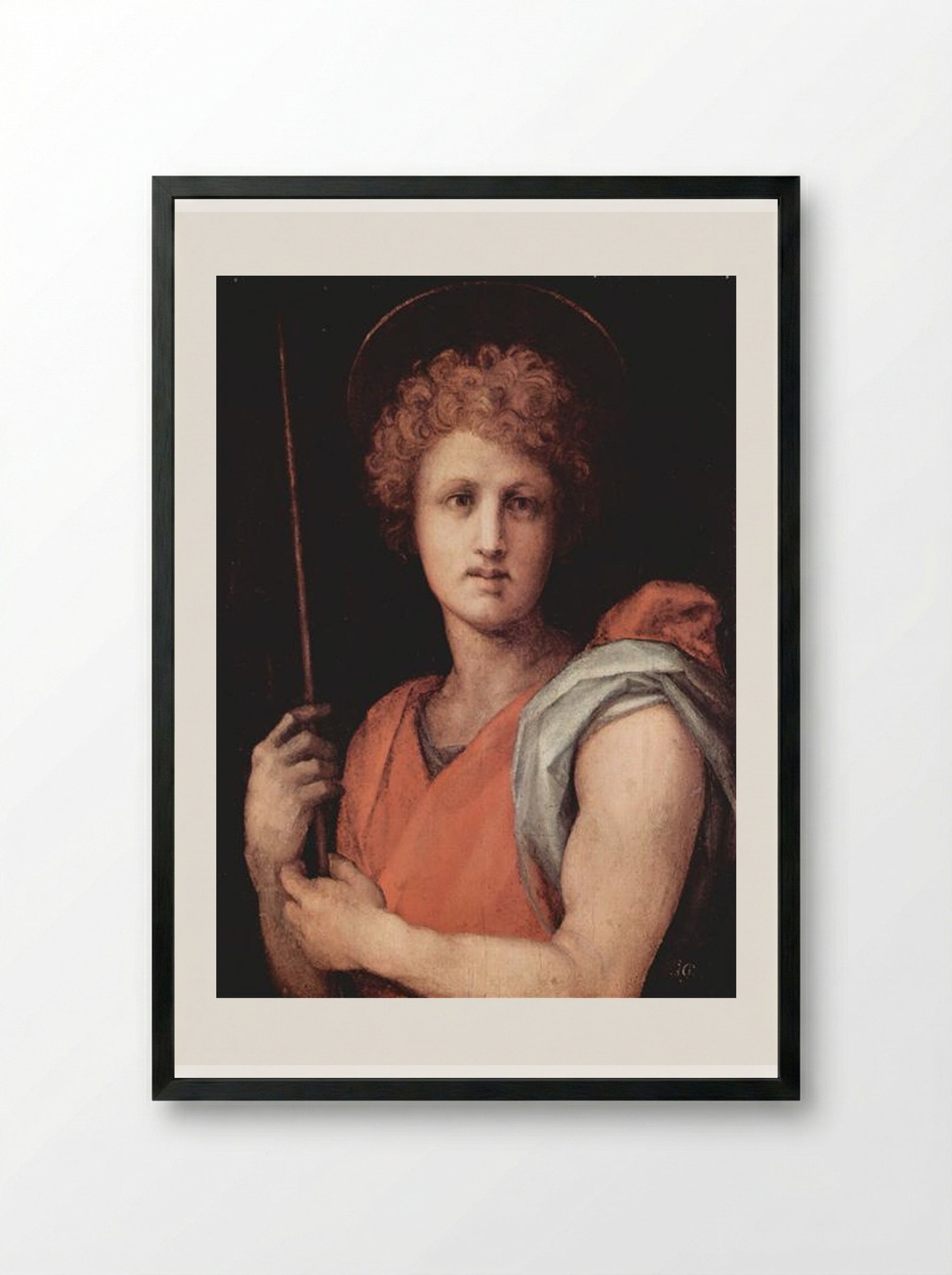 St. Sebastian - Jacopo Pontormo - Framed Print Black