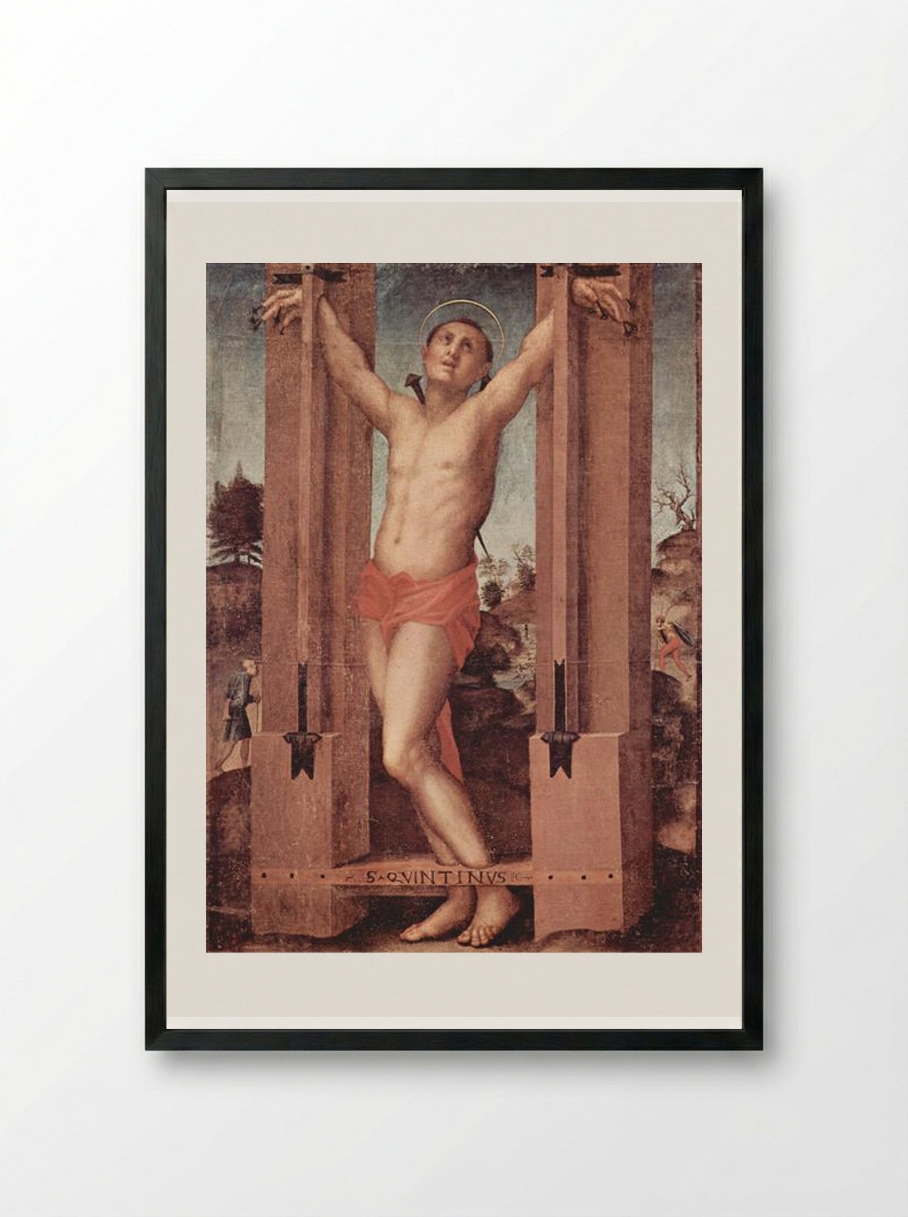 St. Quintinus - Jacopo Pontormo - Framed Print Black