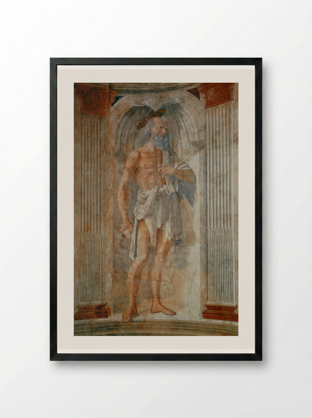 St. Jerome in the Desert - Domenico Ghirlandaio - Framed Print Black