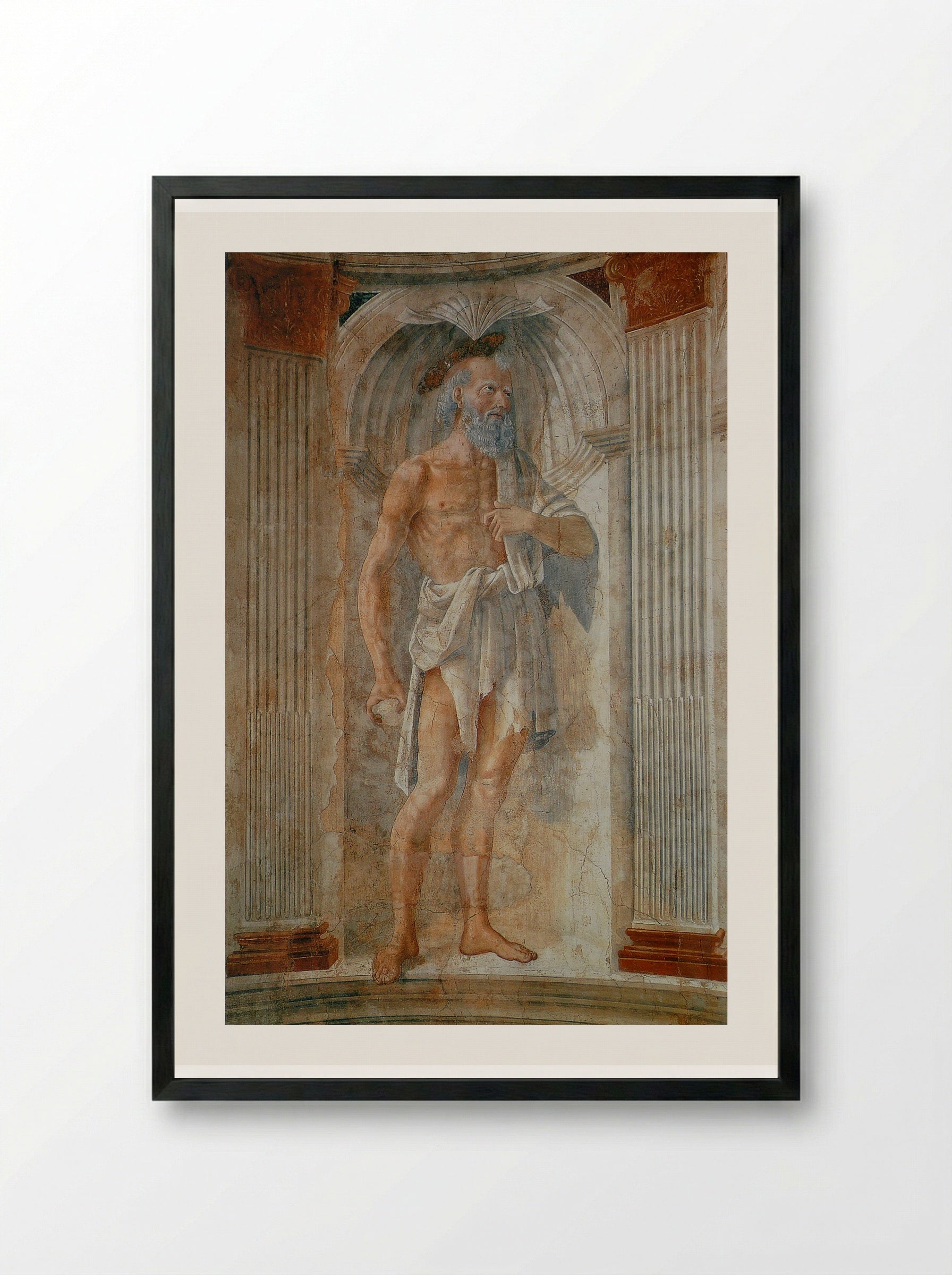 St. Jerome in the Desert - Domenico Ghirlandaio - Framed Print Black