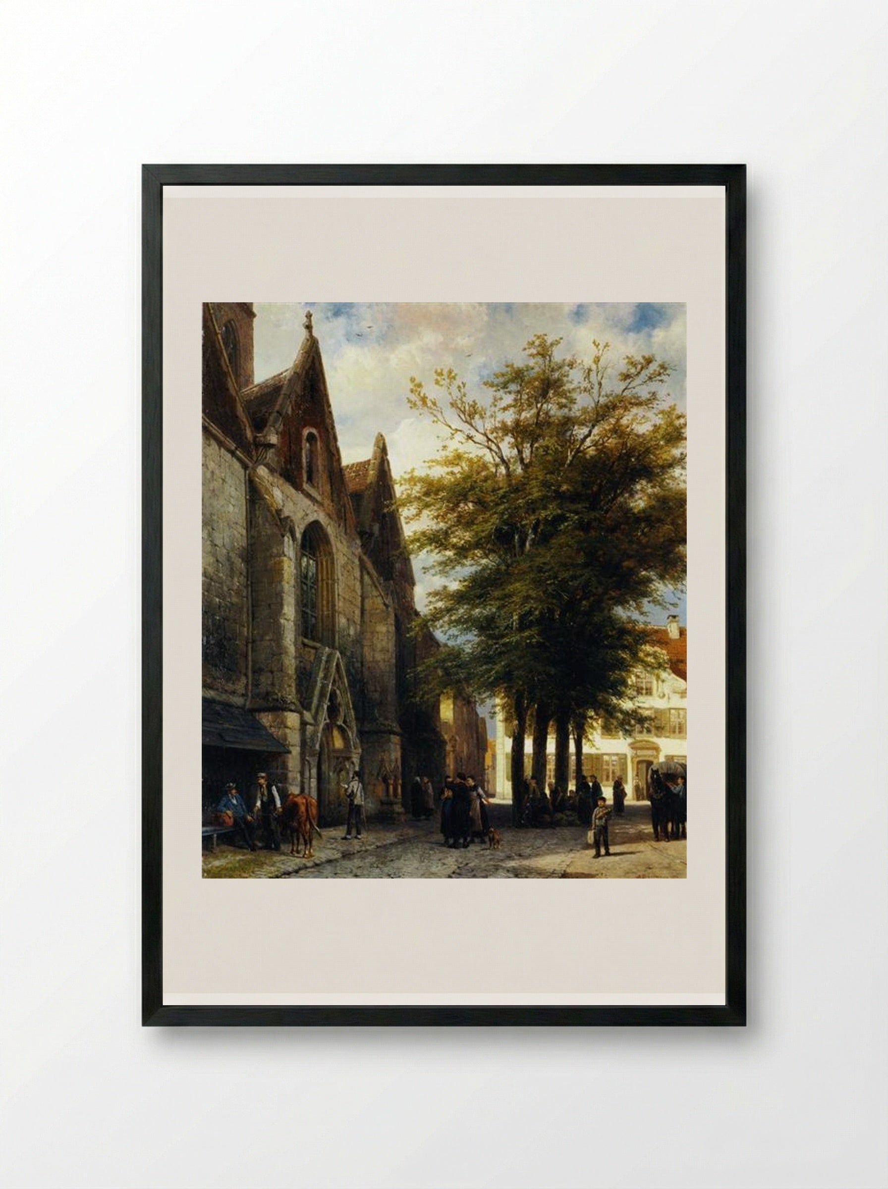 St. Joseph's Church in Hamelen - Cornelis Springer - Framed Print Black