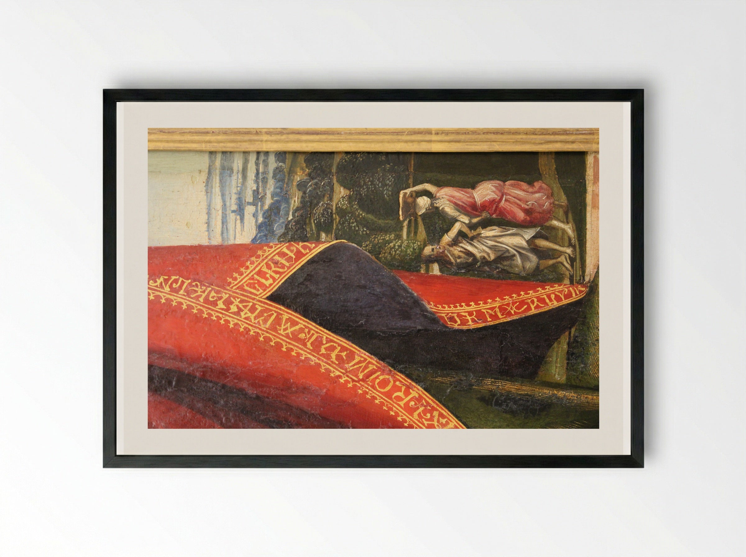 St. Augustine Altarpiece (left wing) - Luca Signorelli - Framed Print Black