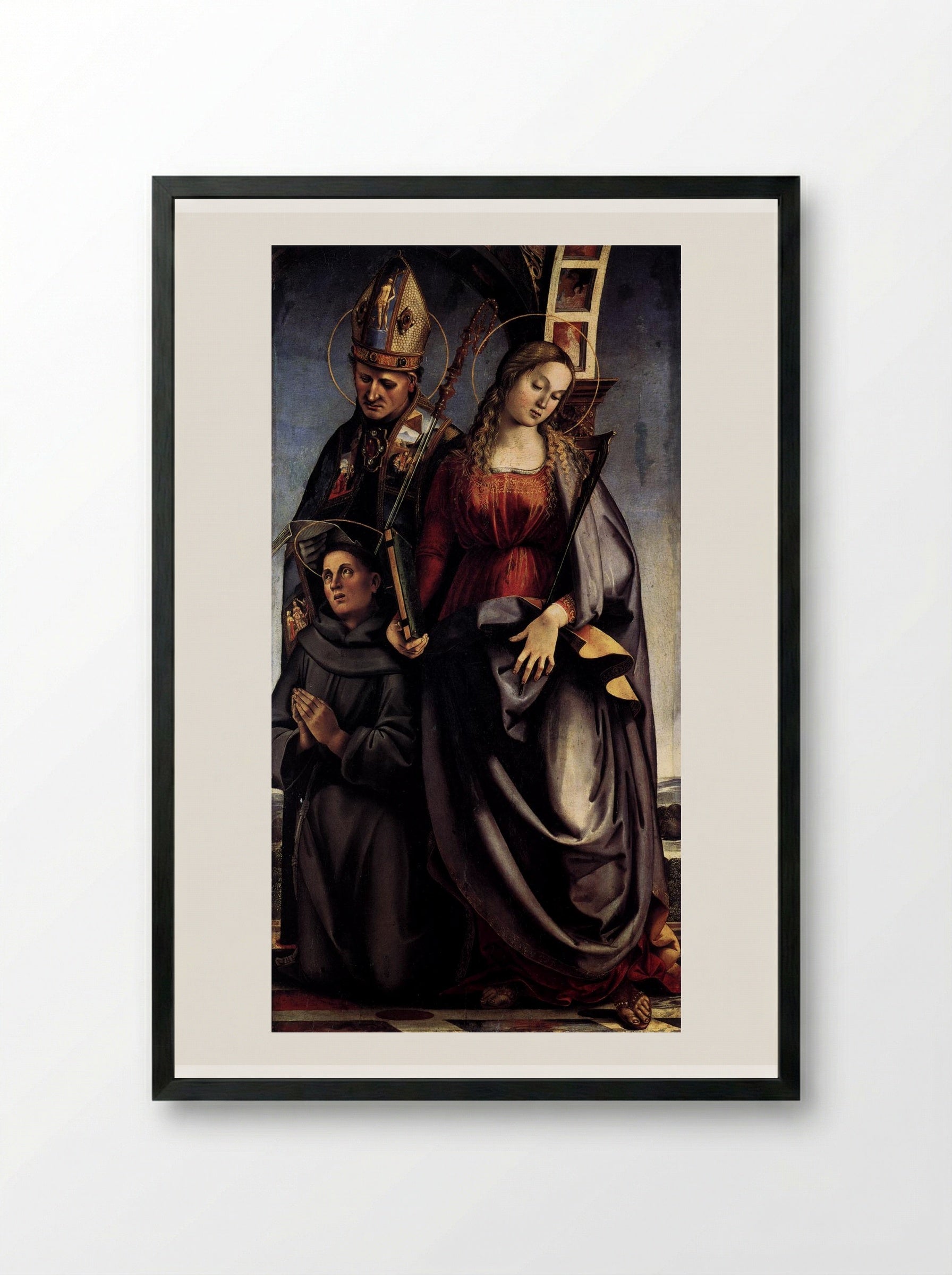 St. Augustine Altarpiece (right wing) - Luca Signorelli - Framed Print Black