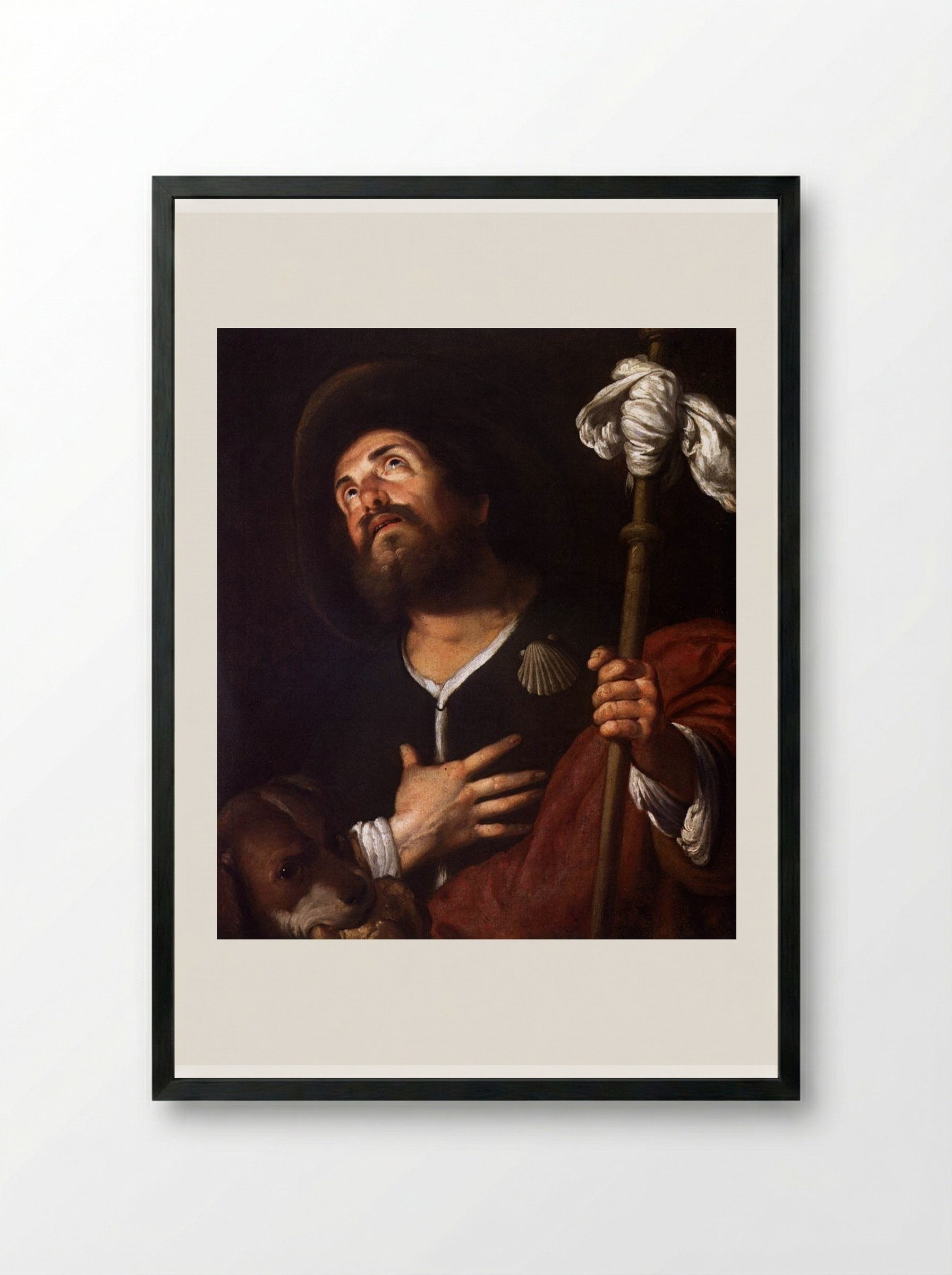 St. Roch - Bernardo Strozzi - Framed Print Black