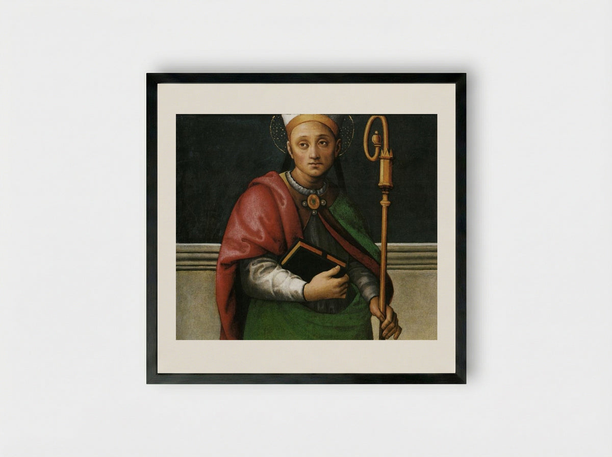 St. Ercolano - Pietro Perugino - Framed Print Black