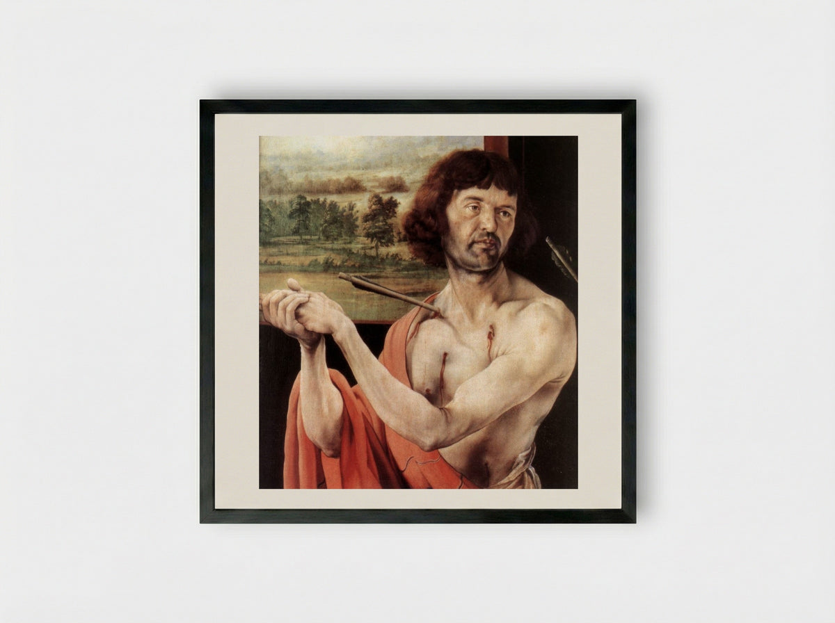 St. Sebastian - Matthias Grünewald - Framed Print Black