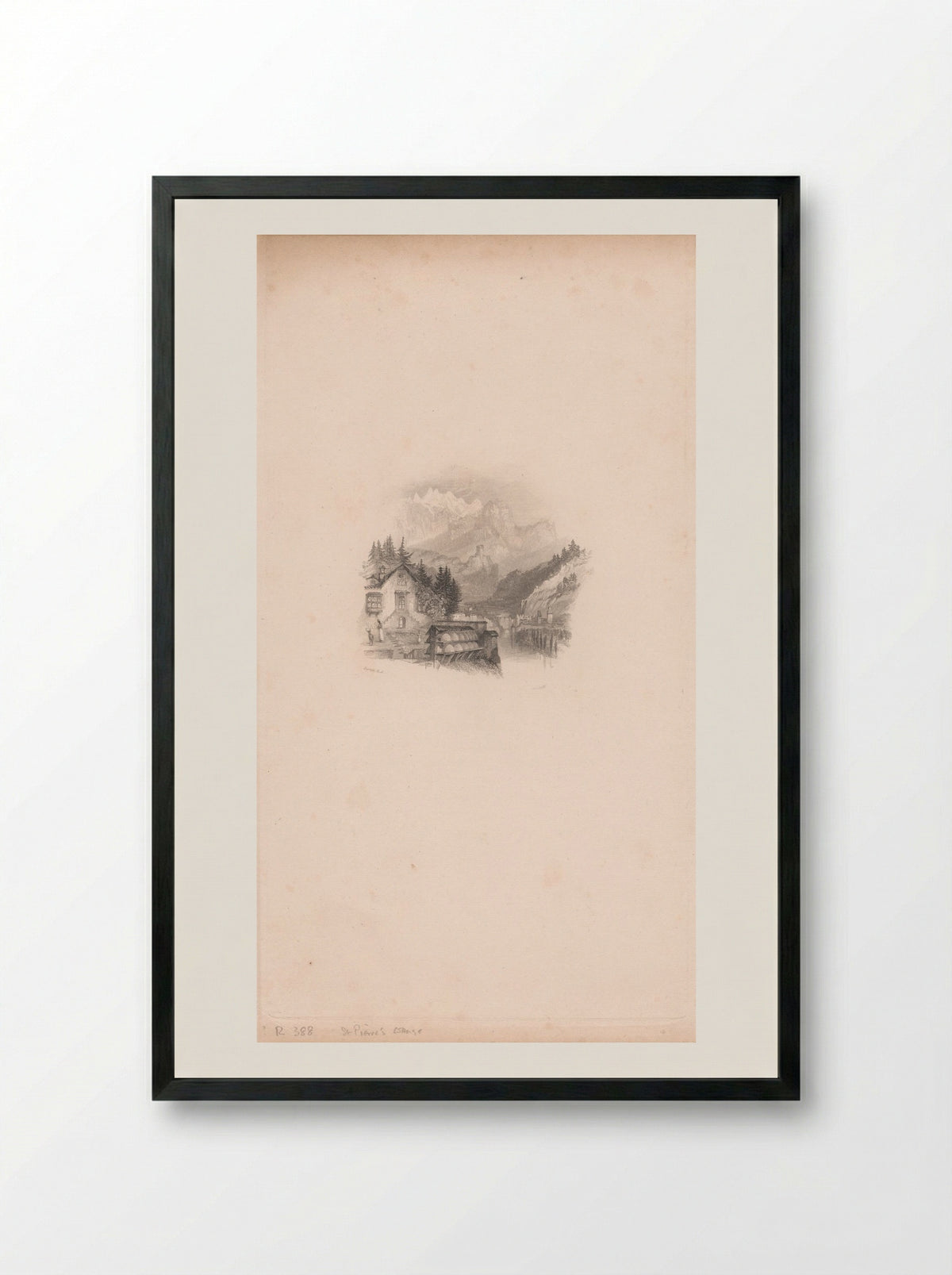 St. Pierre's Cottage - Edward Goodall - Framed Print Black