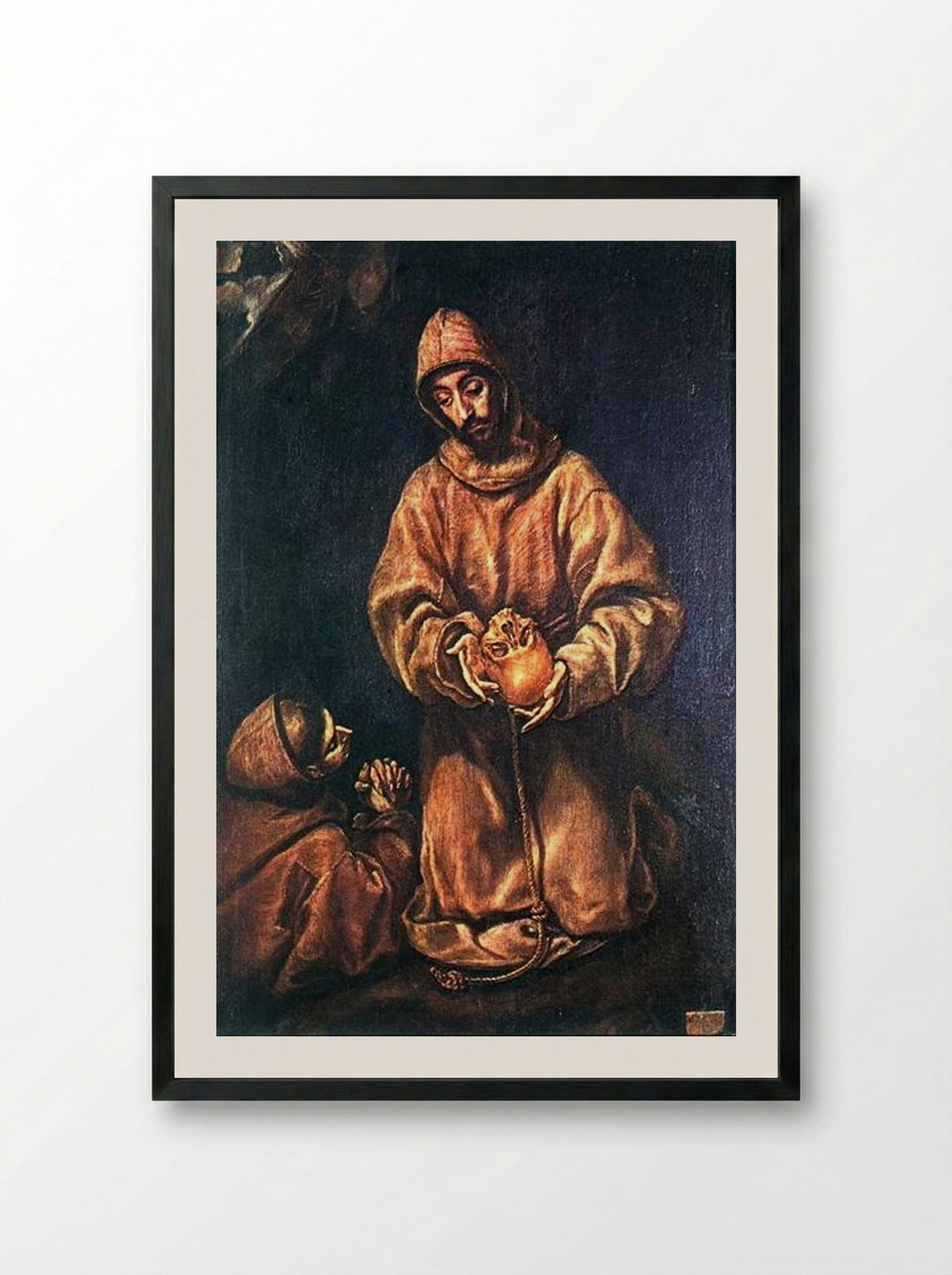 St. Francis and Brother Rufus - El Greco - Framed Print Black