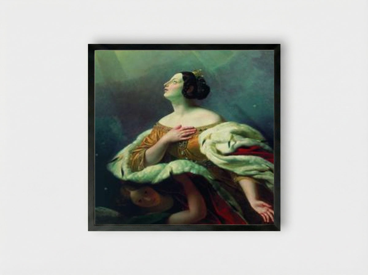 St. Alexandra - Karl Bryullov - Framed Print Black
