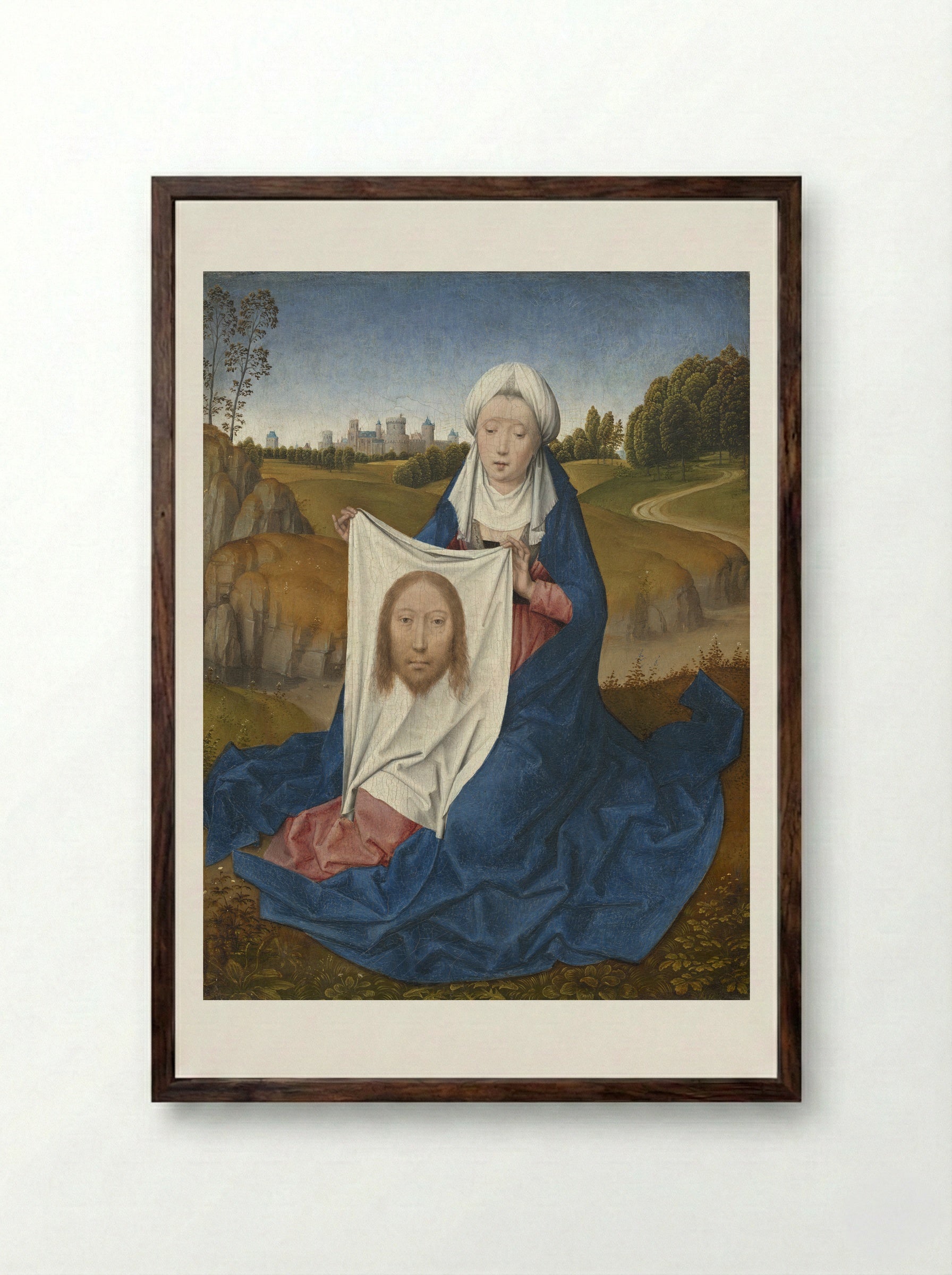 St. Veronica - Hans Memling - Framed Print Dark Wood