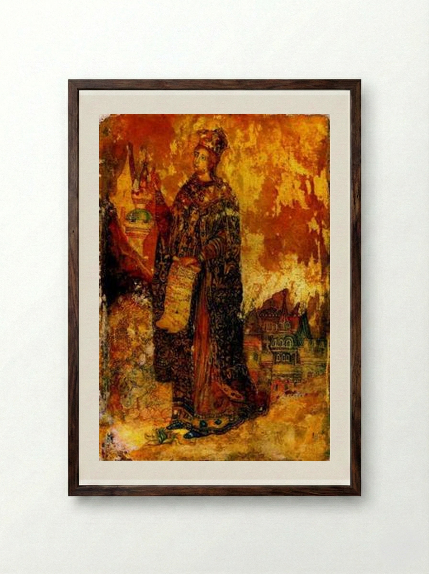 St. Catherine - Pavel Filonov - Framed Print Dark Wood