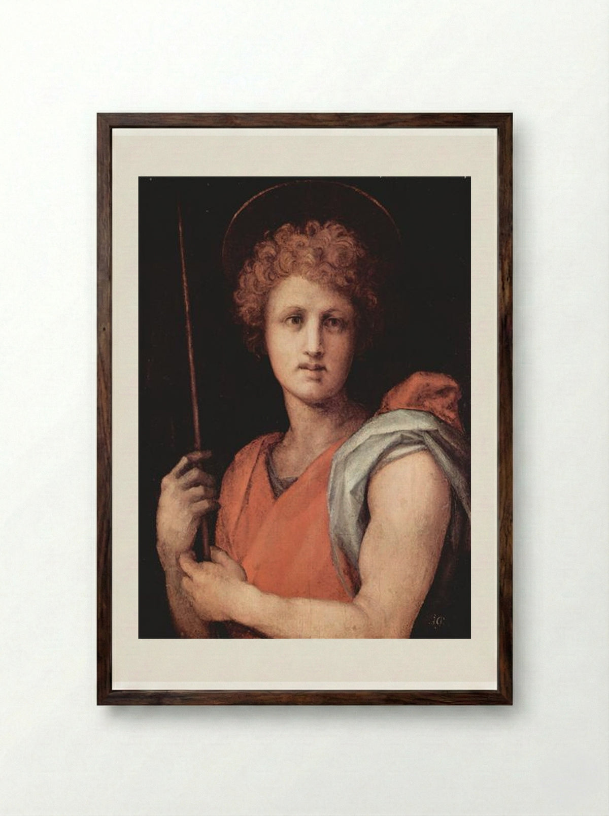 St. Sebastian - Jacopo Pontormo - Framed Print Dark Wood