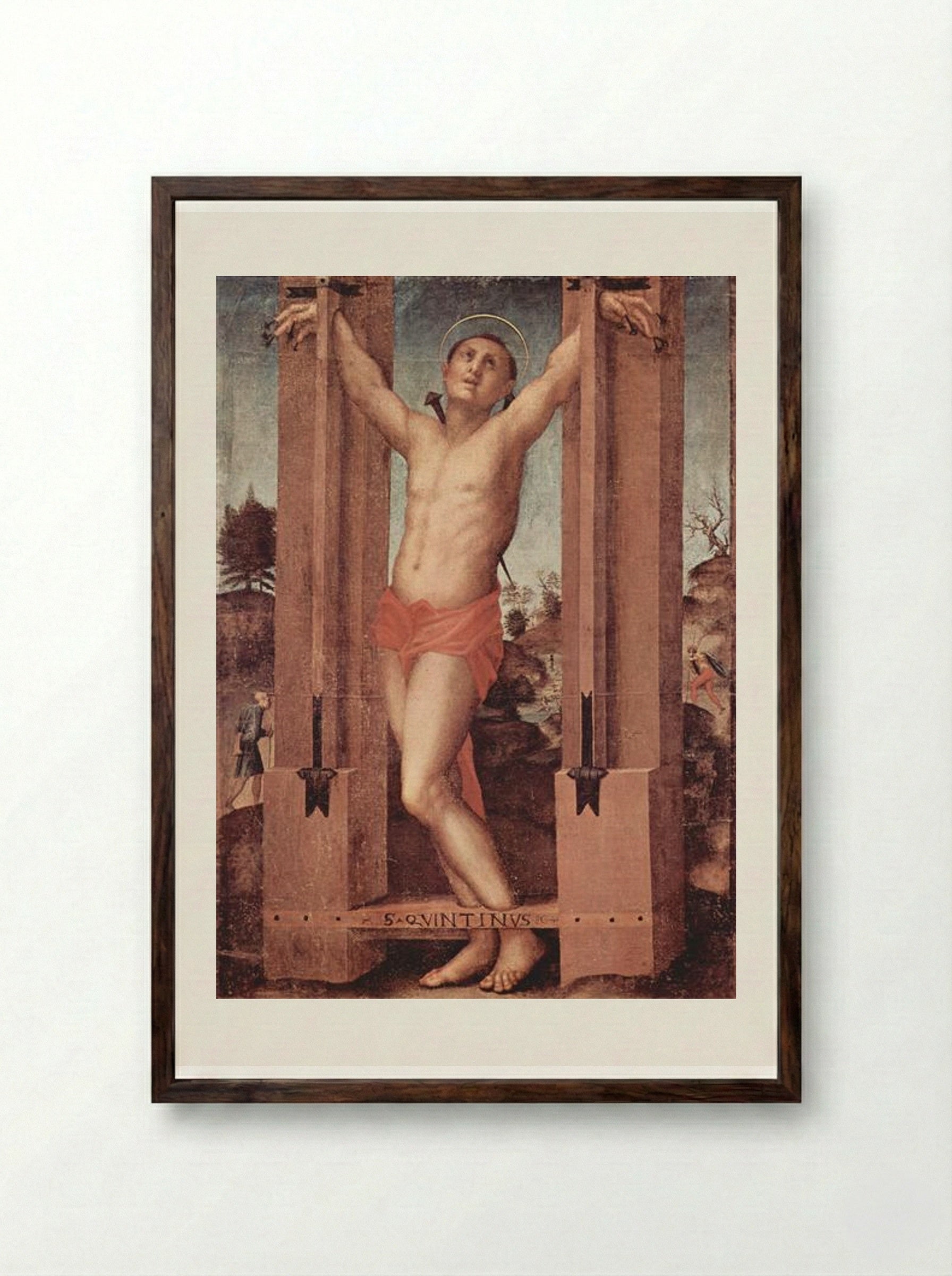 St. Quintinus - Jacopo Pontormo - Framed Print Dark Wood