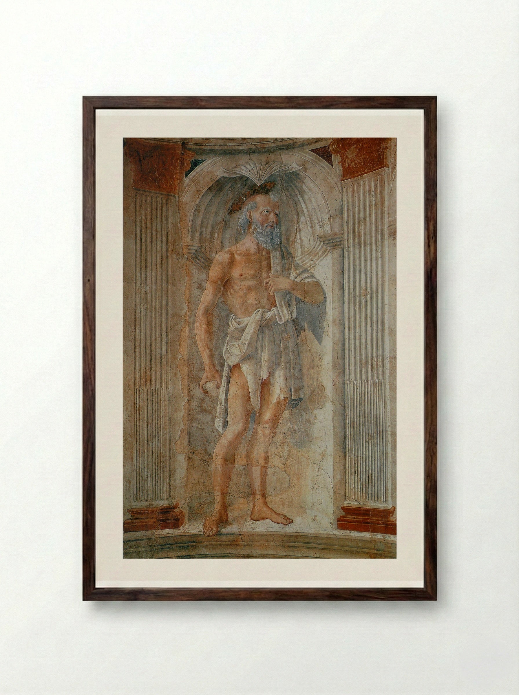 St. Jerome in the Desert - Domenico Ghirlandaio - Framed Print Dark Wood