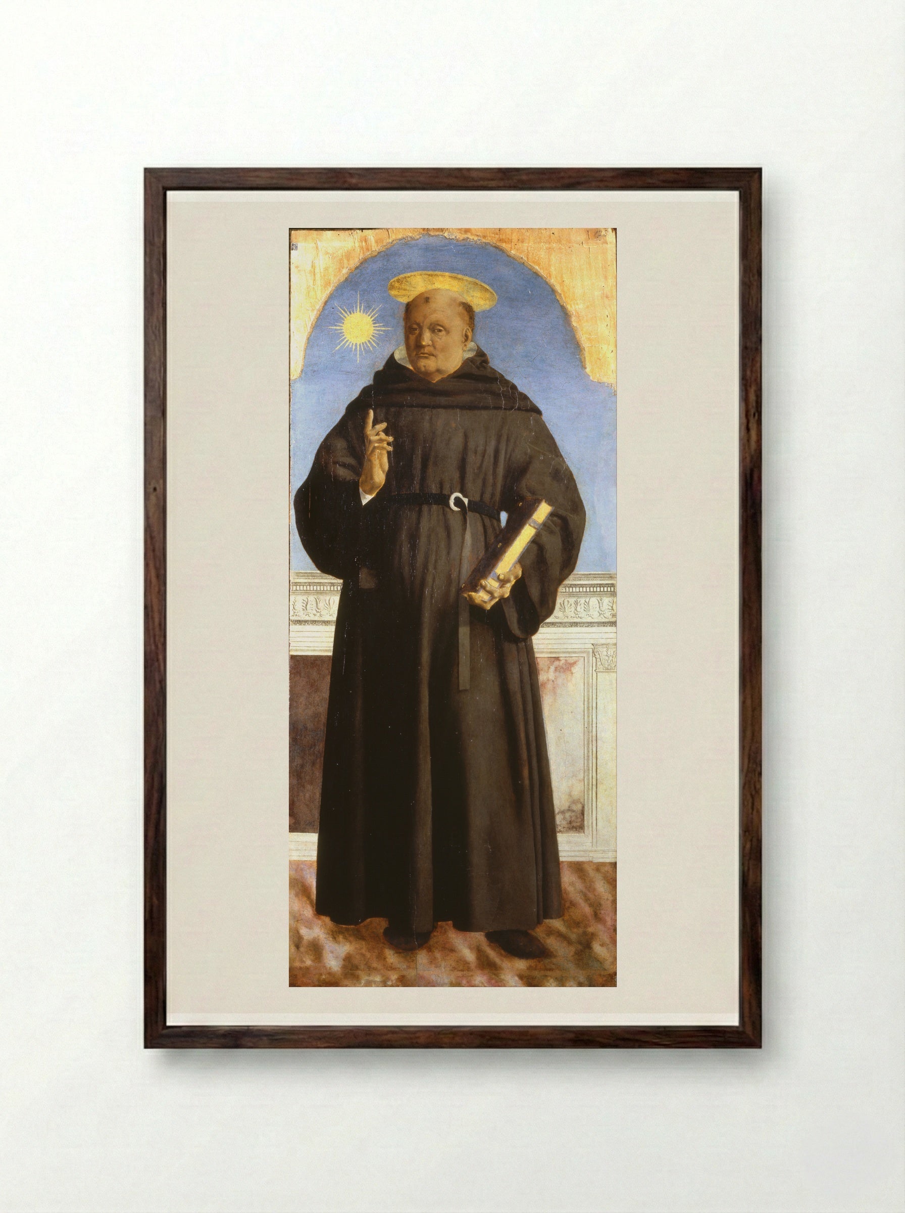 St. Nicholas of Tolentino - Piero della Francesca - Framed Print Dark Wood