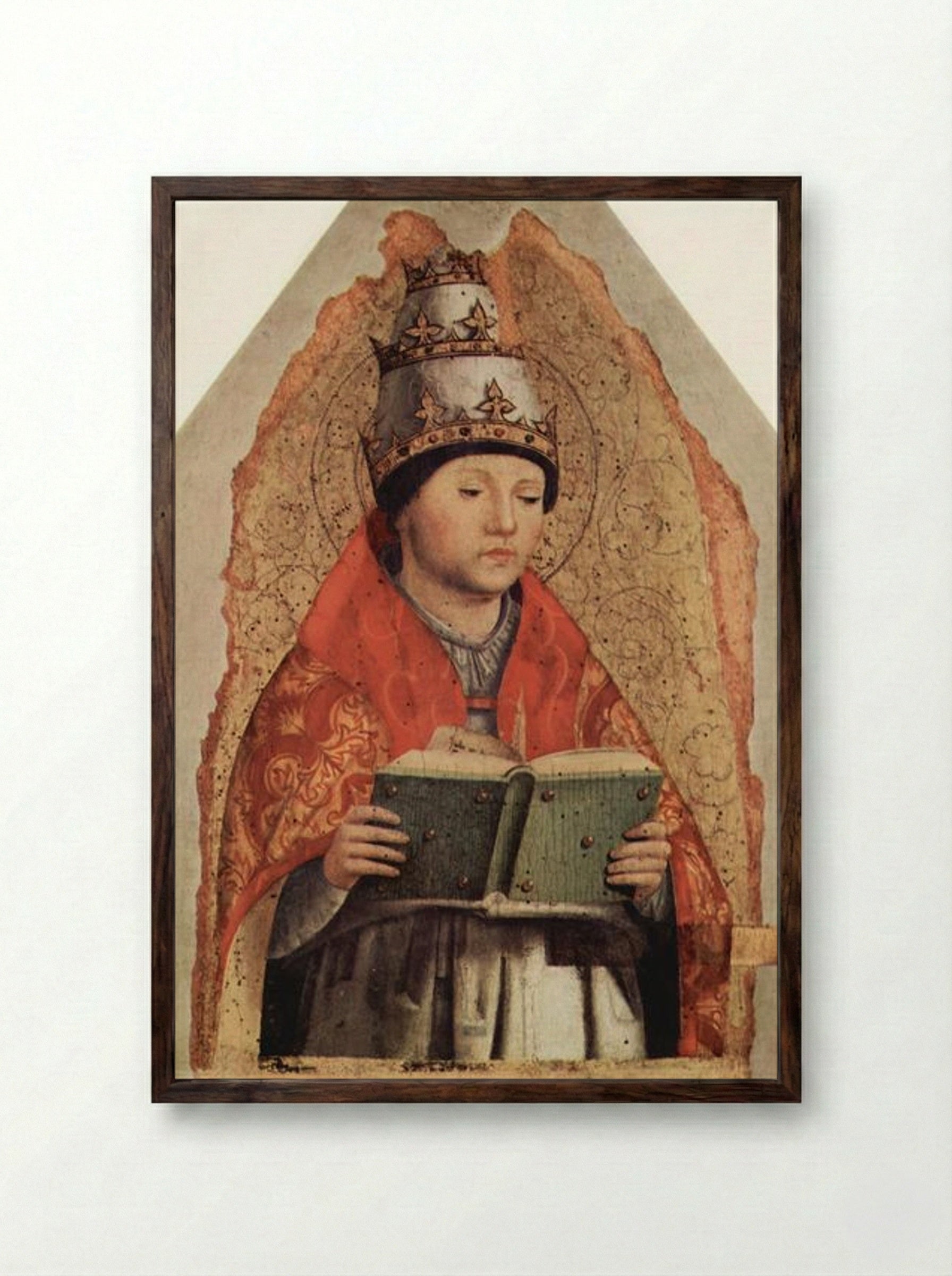 St. Gregory - Antonello da Messina - Framed Print Dark Wood