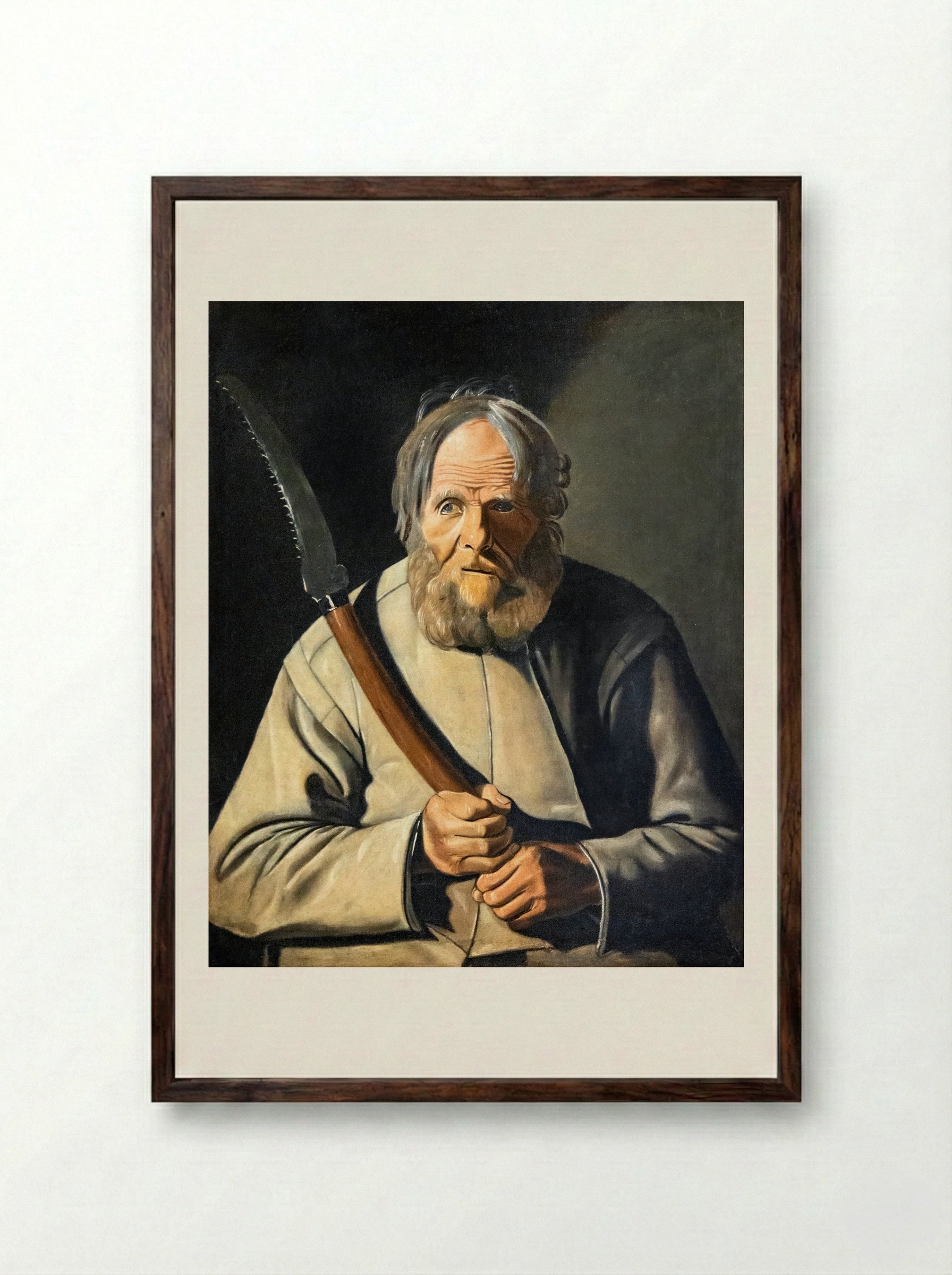 St. Simon - Georges de la Tour - Framed Print Dark Wood