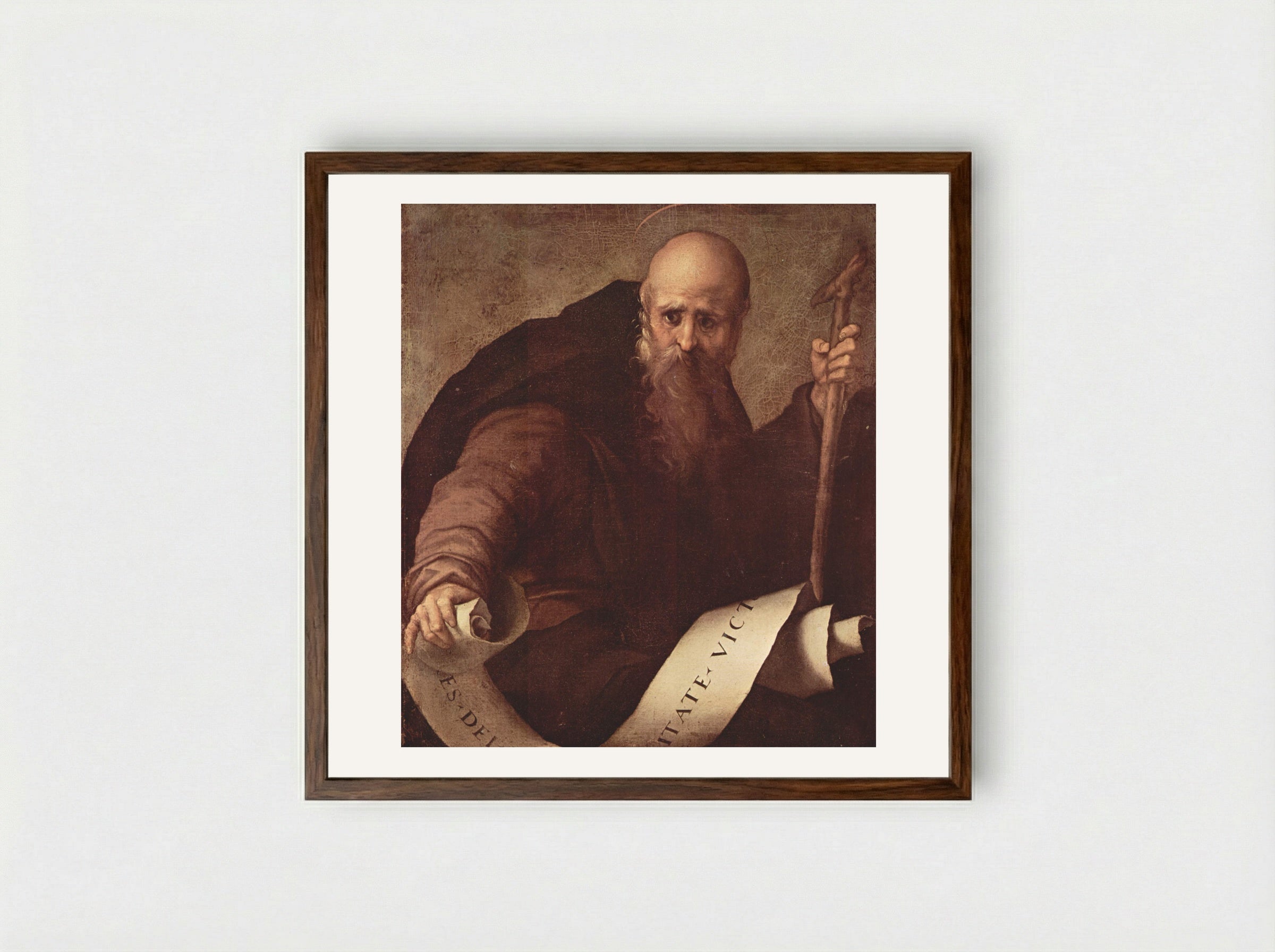 St. Anthony Abbot - Jacopo Pontormo - Framed Print Dark Wood