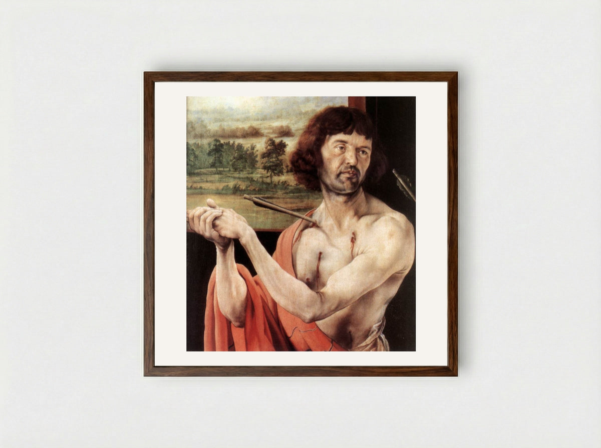St. Sebastian - Matthias Grünewald - Framed Print Dark Wood