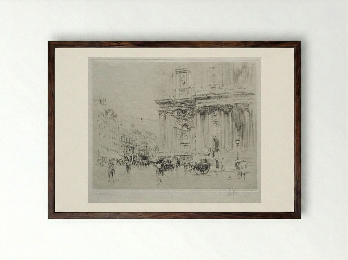 St. Paul's, London - William Walcot - Framed Print Dark Wood