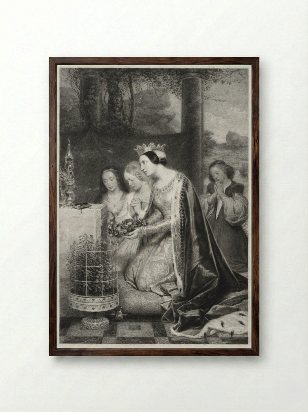 St. Amelia, Queen of Hungary - Paolo Mercuri - Framed Print Dark Wood