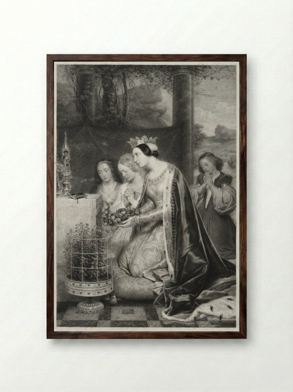 St. Amelia, Queen of Hungary - Paolo Mercuri - Framed Print Dark Wood